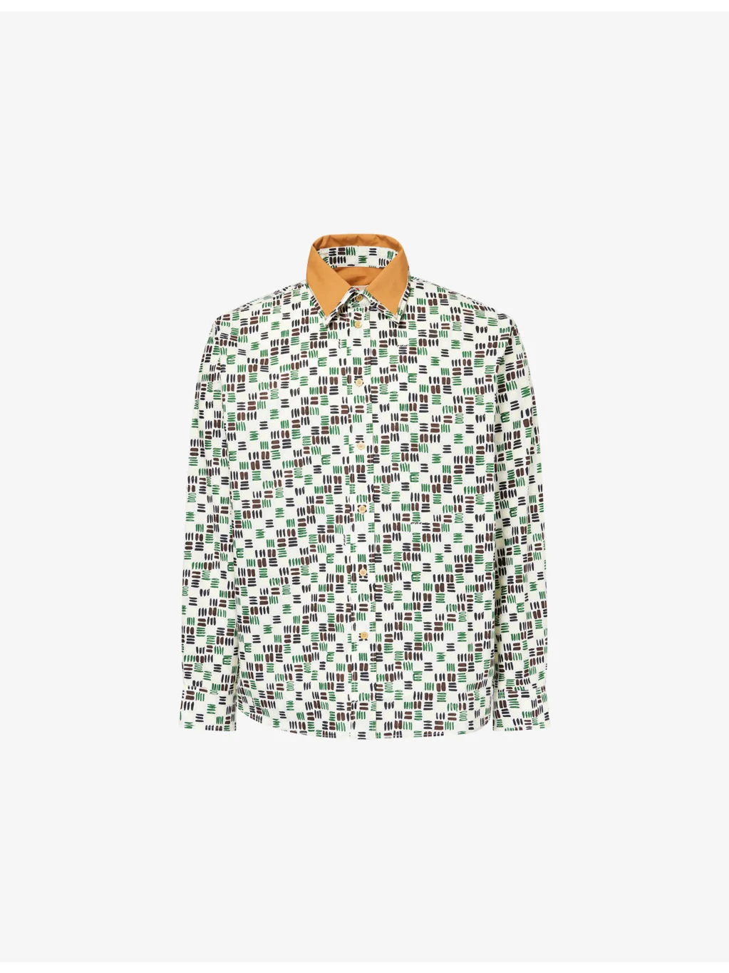 Patterned Long-Sleeve Cotton Shirt - 1