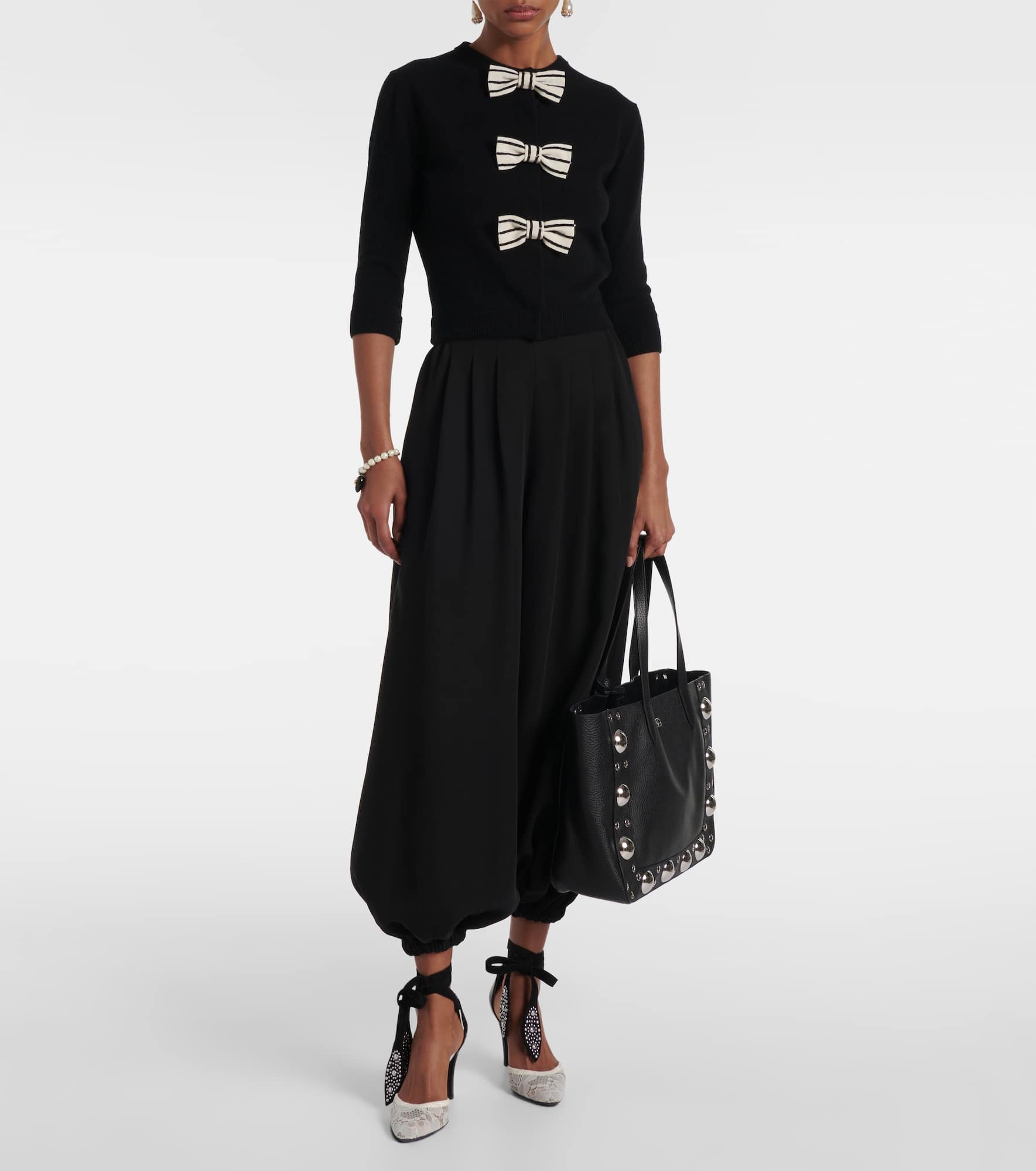 Nellcôte Medium studded leather shopper - 5