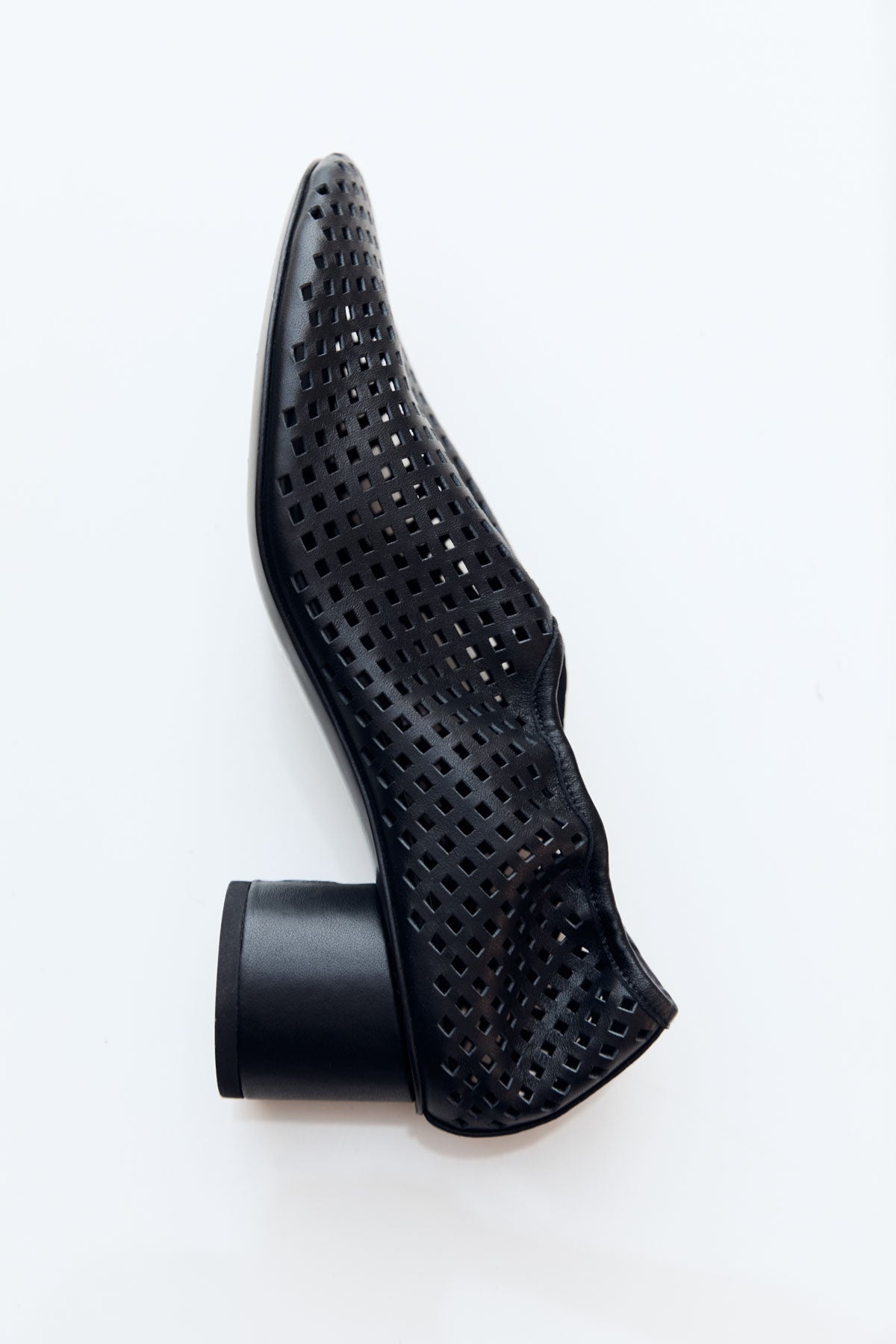 Perforated Ballet Heel - Black - 3