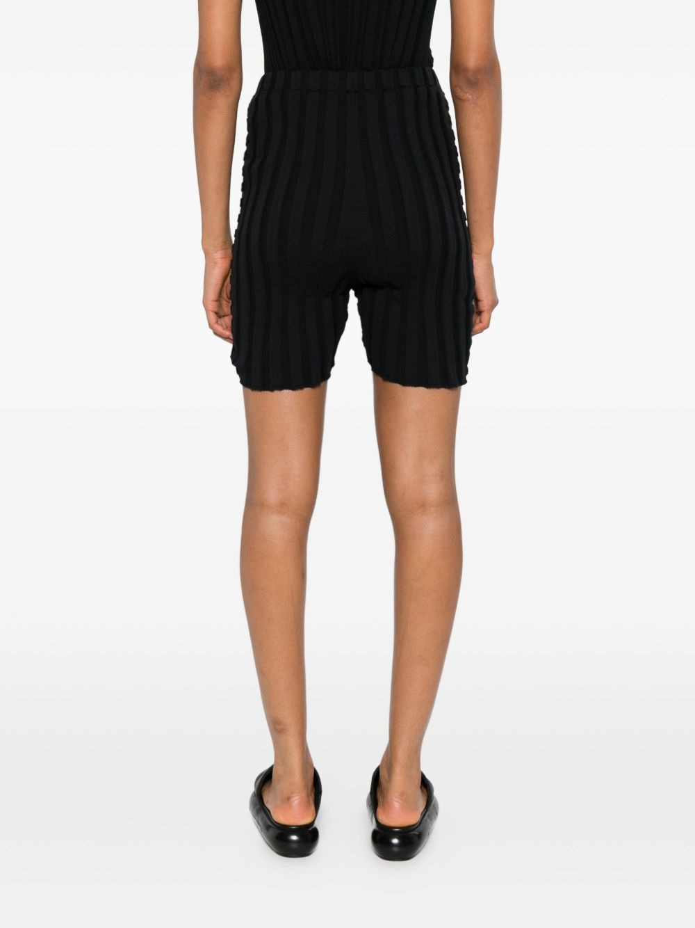ribbed-knit shorts - 4