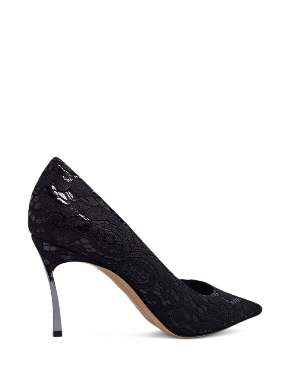 lace pointed-toe pumps - 4