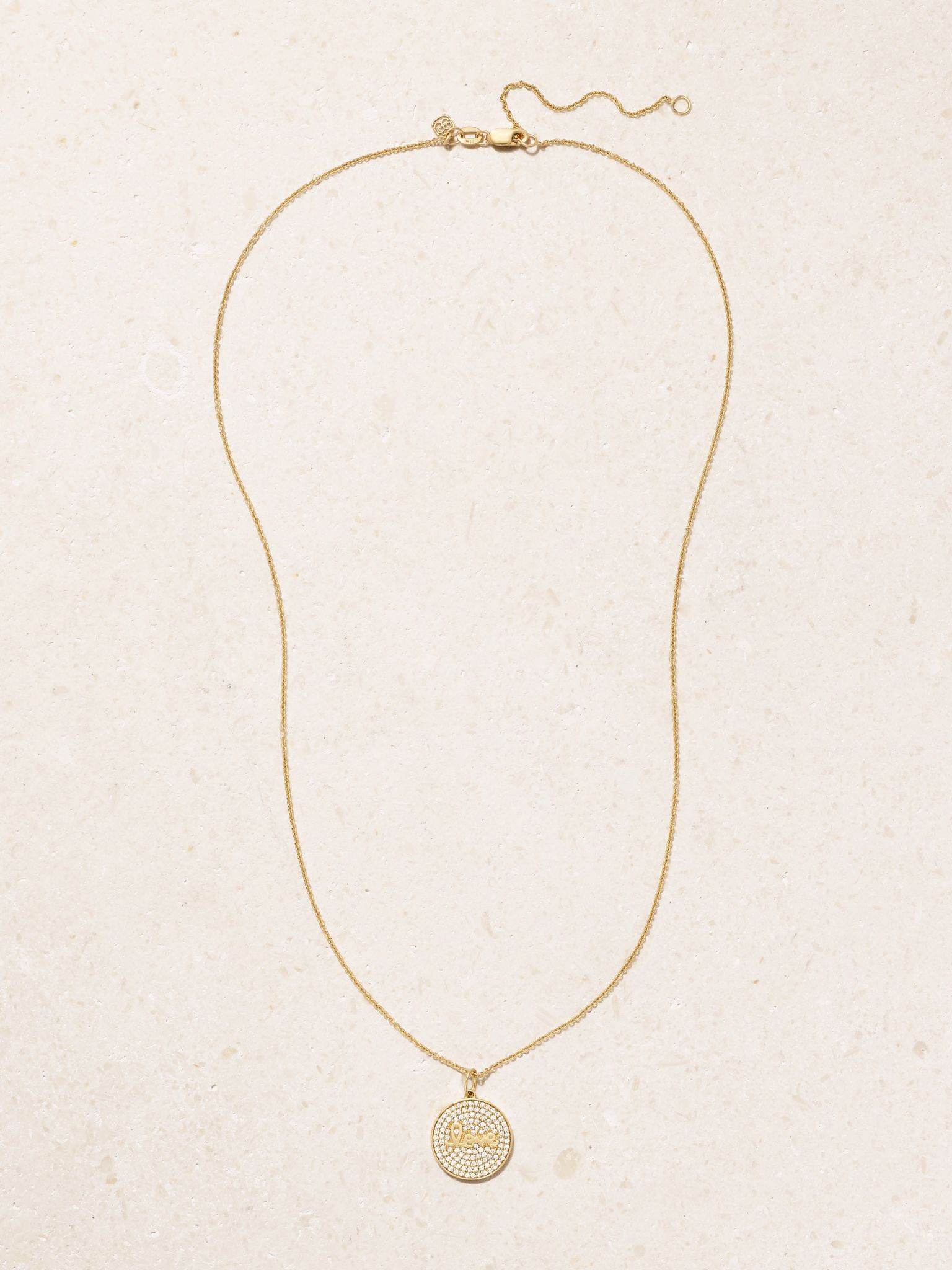 Love 14-karat gold diamond necklace Gold - 4