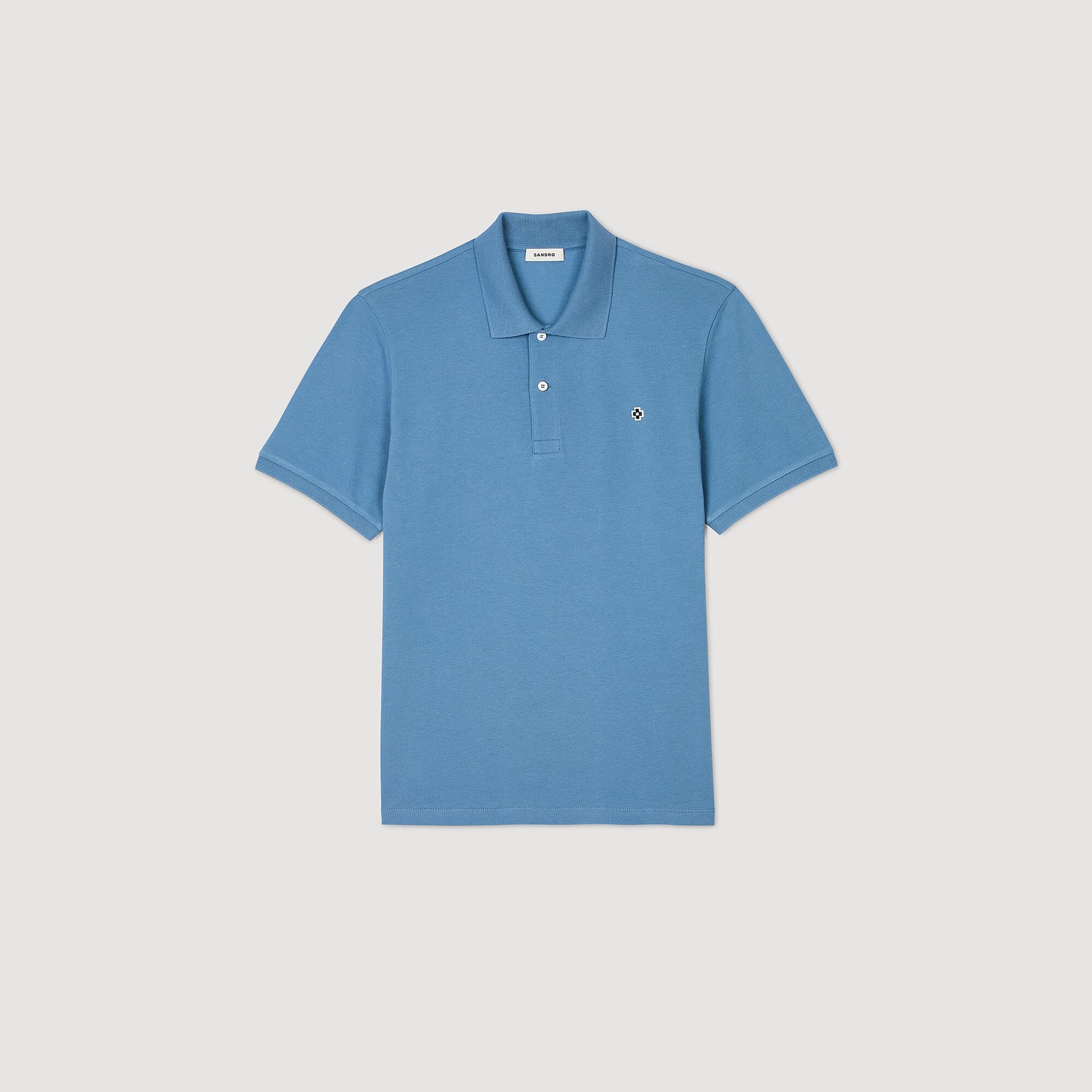 POLO SHIRT WITH SQUARE CROSS PATCH - 1