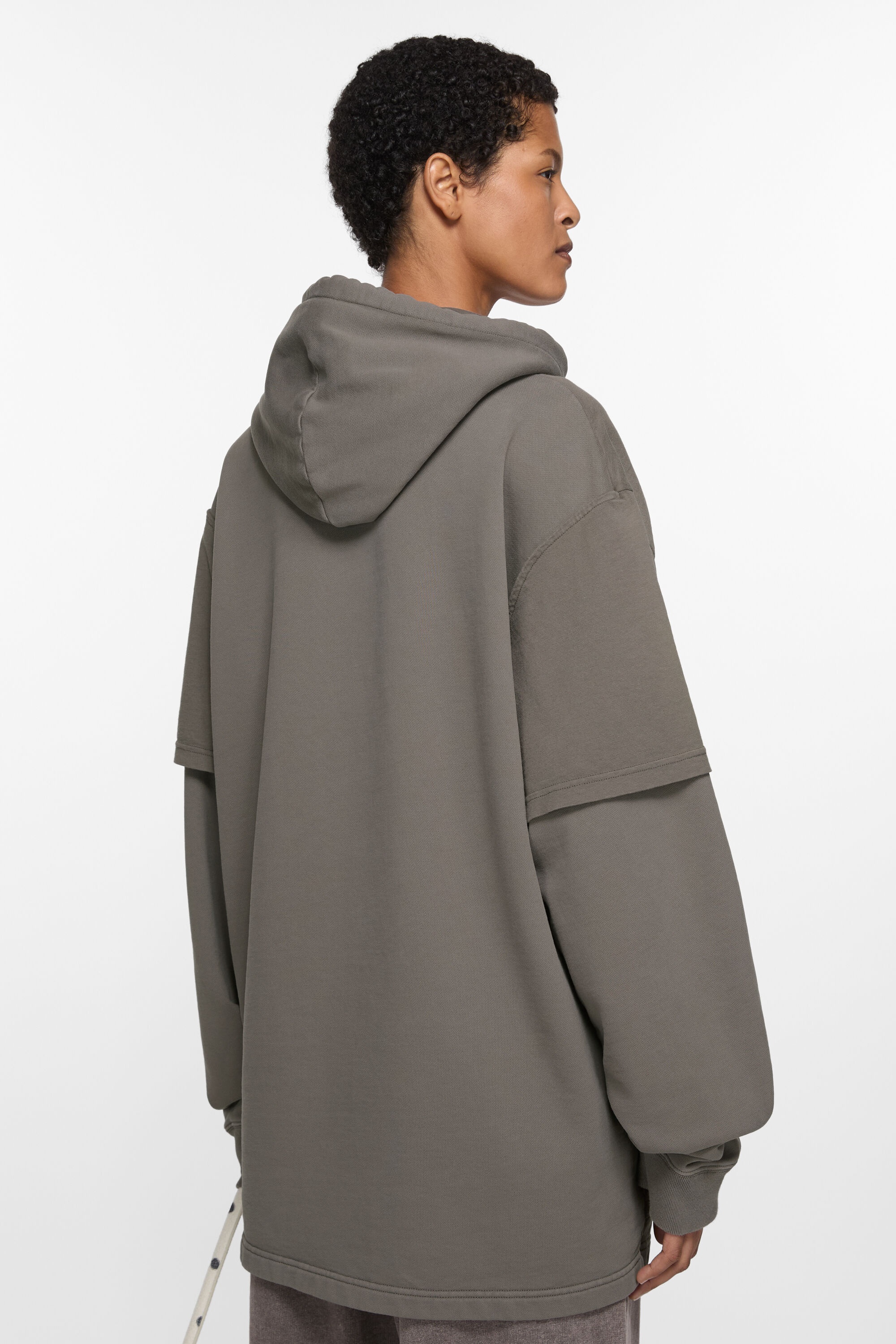Double-layered hoodie - Grey - 3