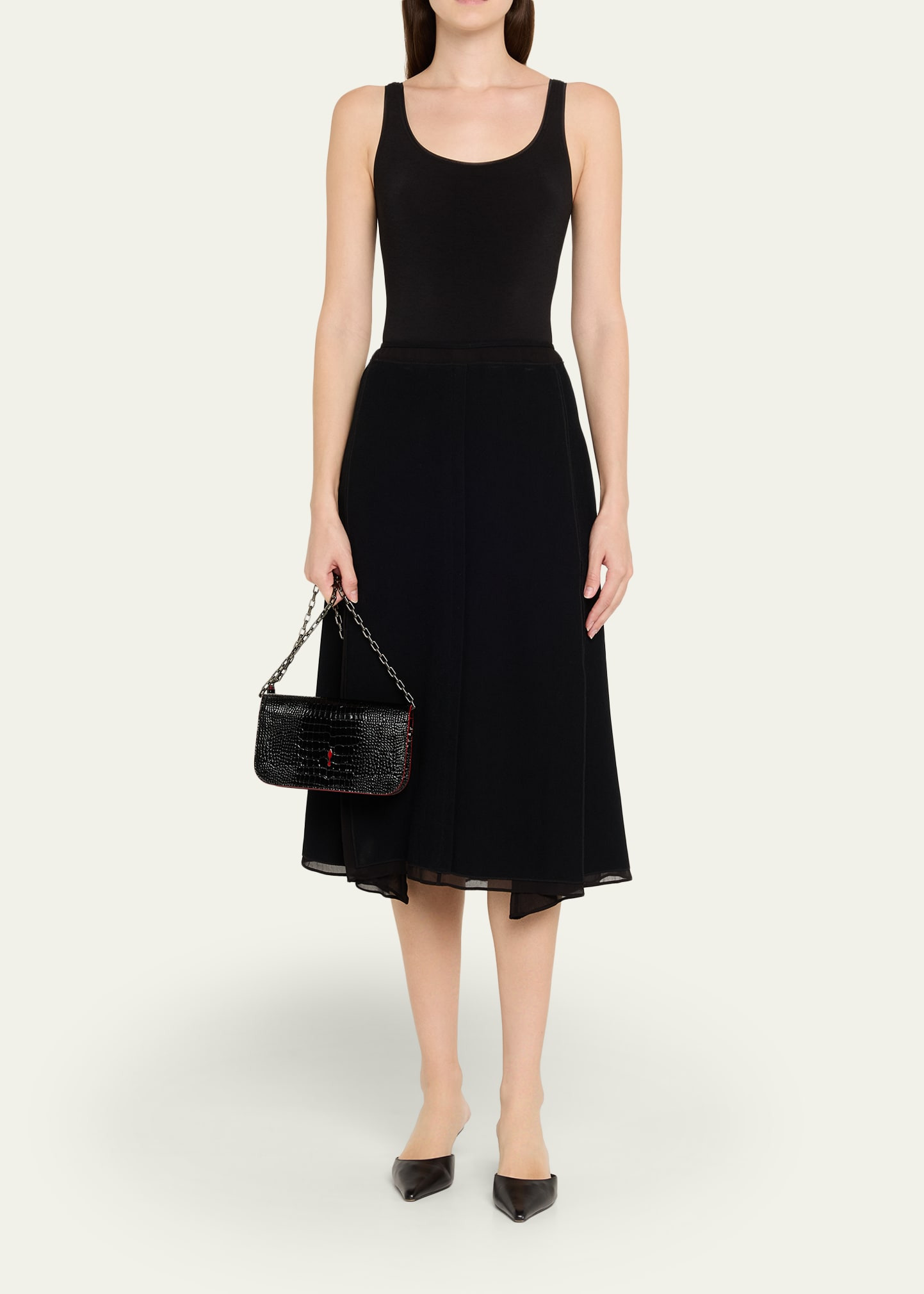 Paloma Small Croc-Embossed Leather Clutch - 6
