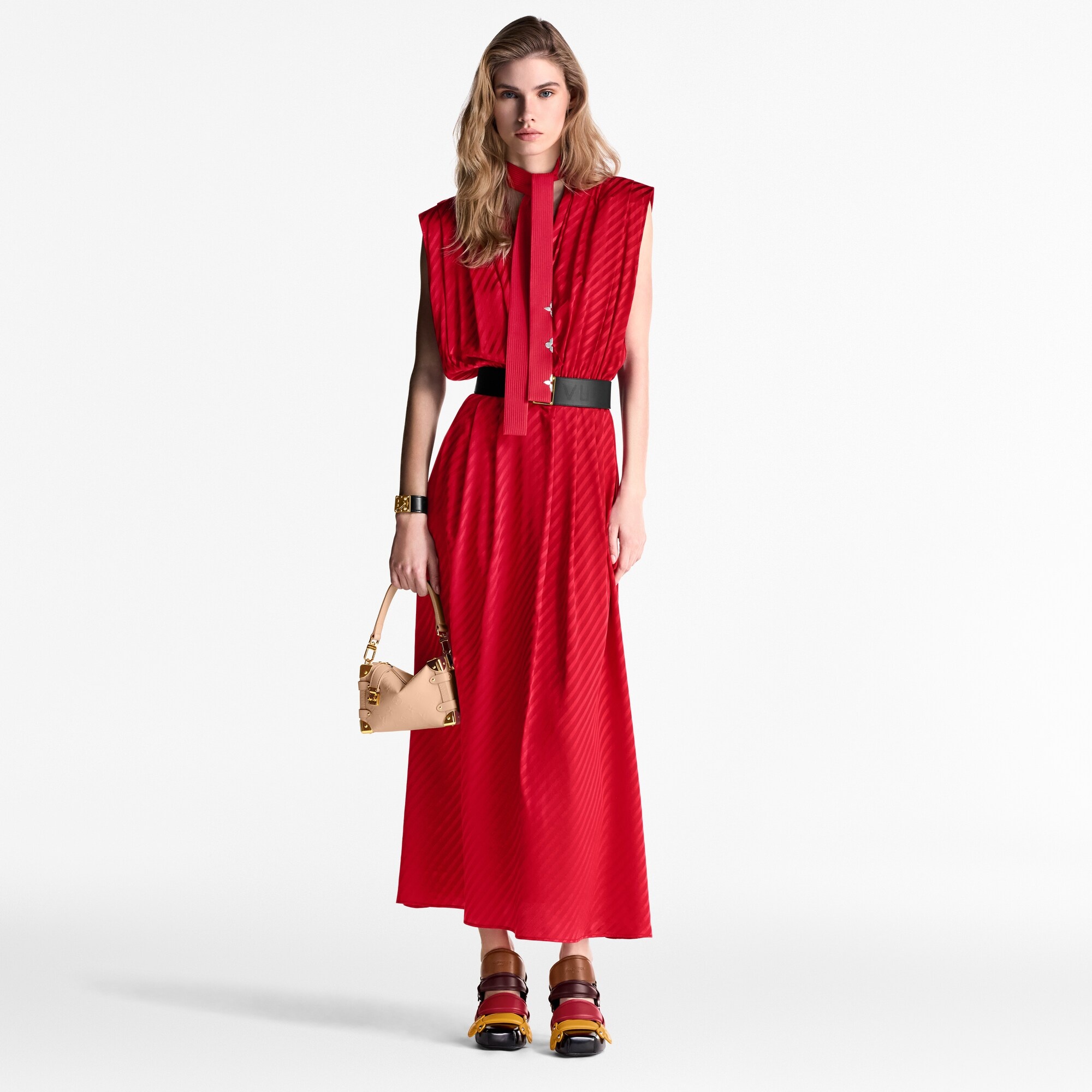 Striped Lavallière Dress - 4