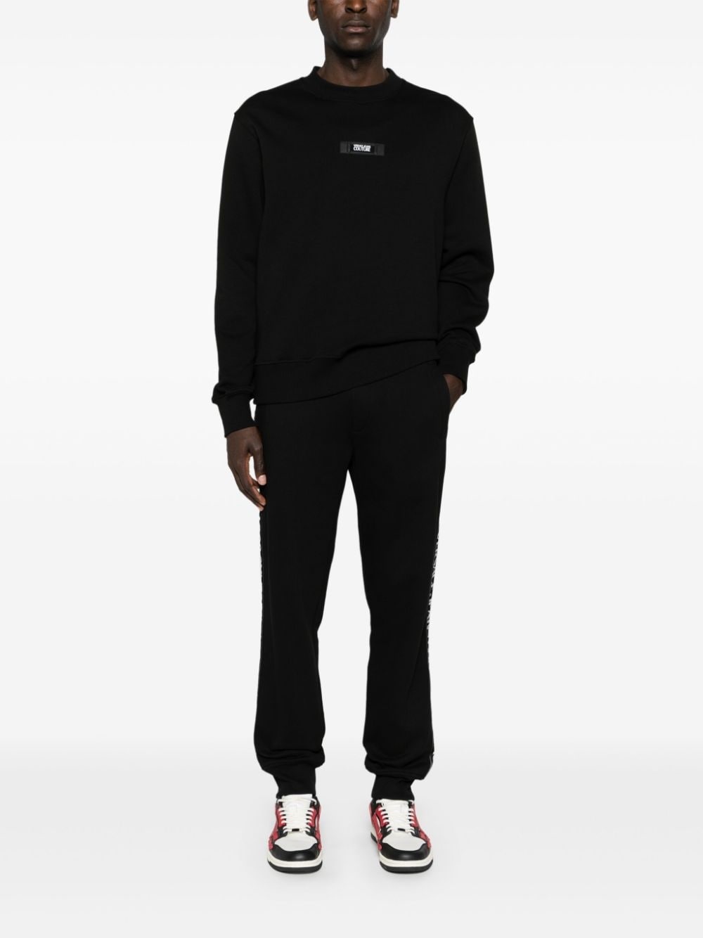 logo-trim cotton track pants - 2