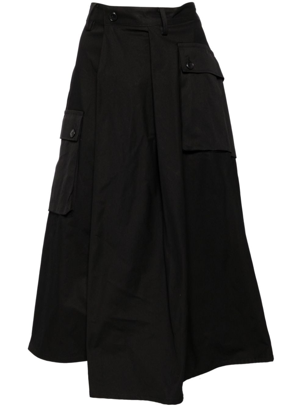 asymmetric cotton cargo skirt - 1