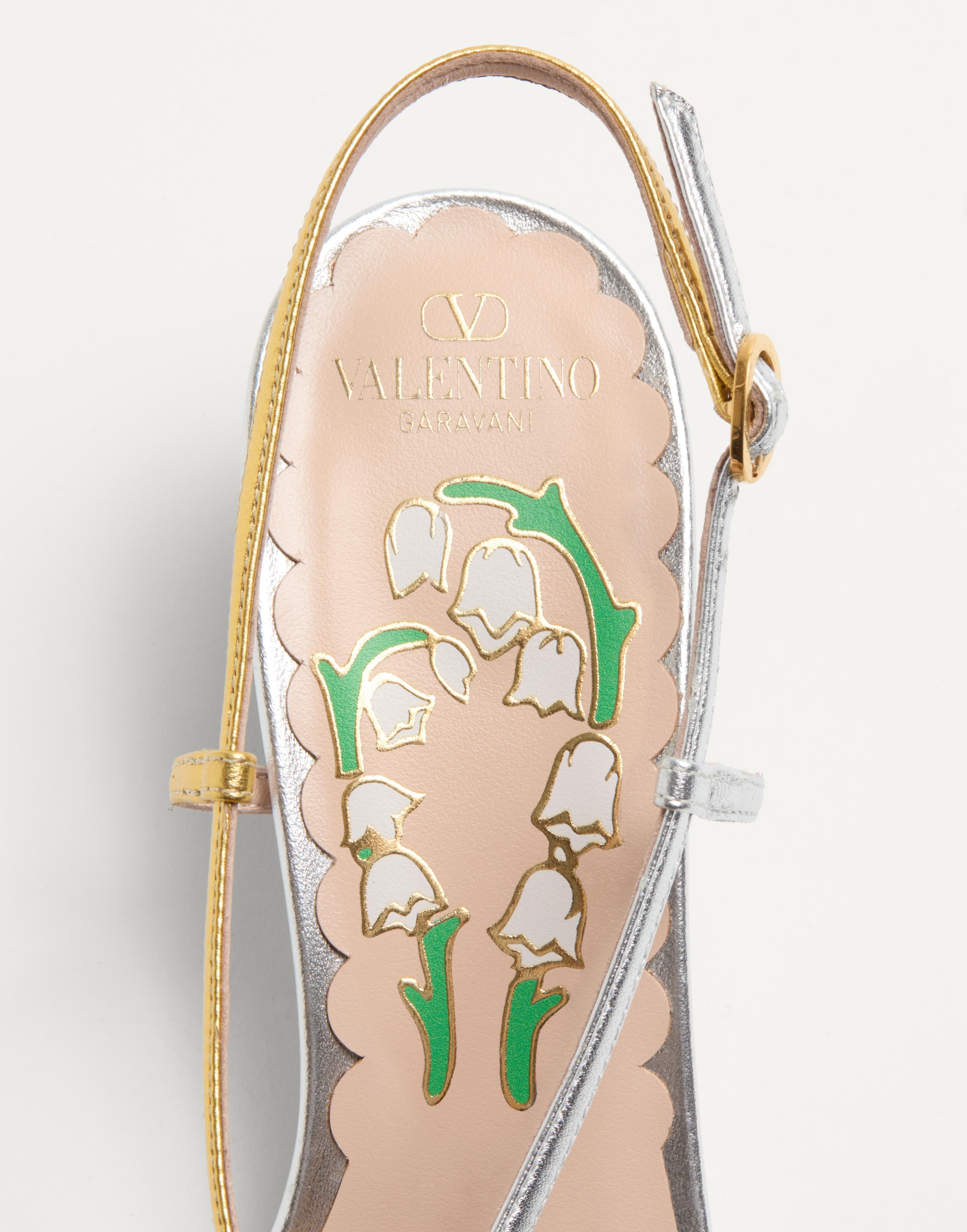 BOWOW SLINGBACK PUMPS IN MOIRÈ FABRIC 45MM - 4