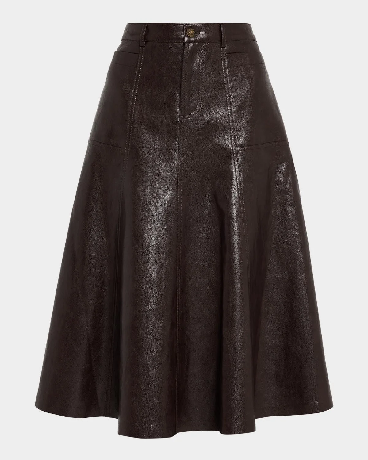 Ellen Faux-Leather Midi Skirt - 1
