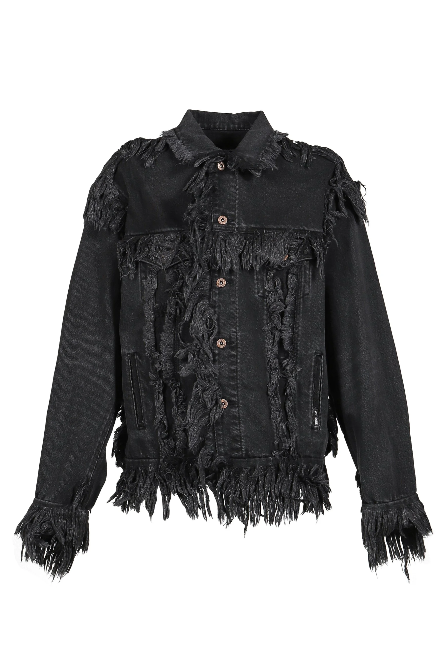 BLACK RAW-EDGE DENIM JACKET / BLK - 1