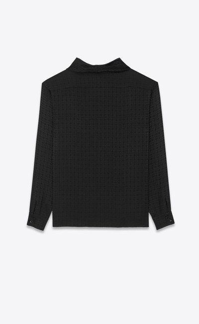 SAINT LAURENT shawl-collar blouse in matte and shiny silk outlook