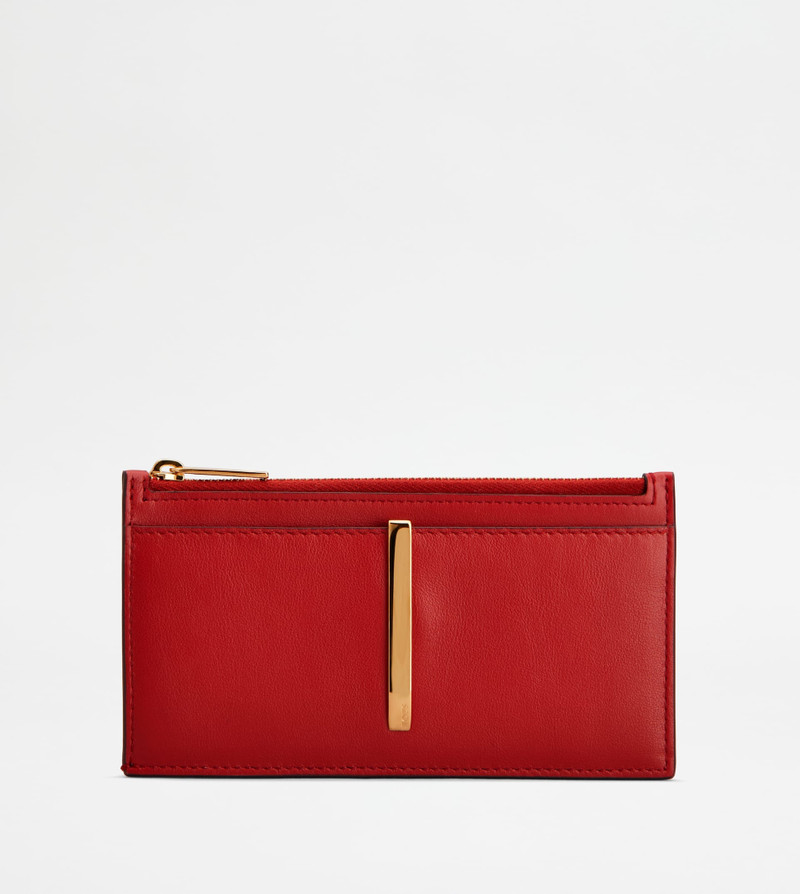 CARD HOLDER IN LEATHER - RED 1