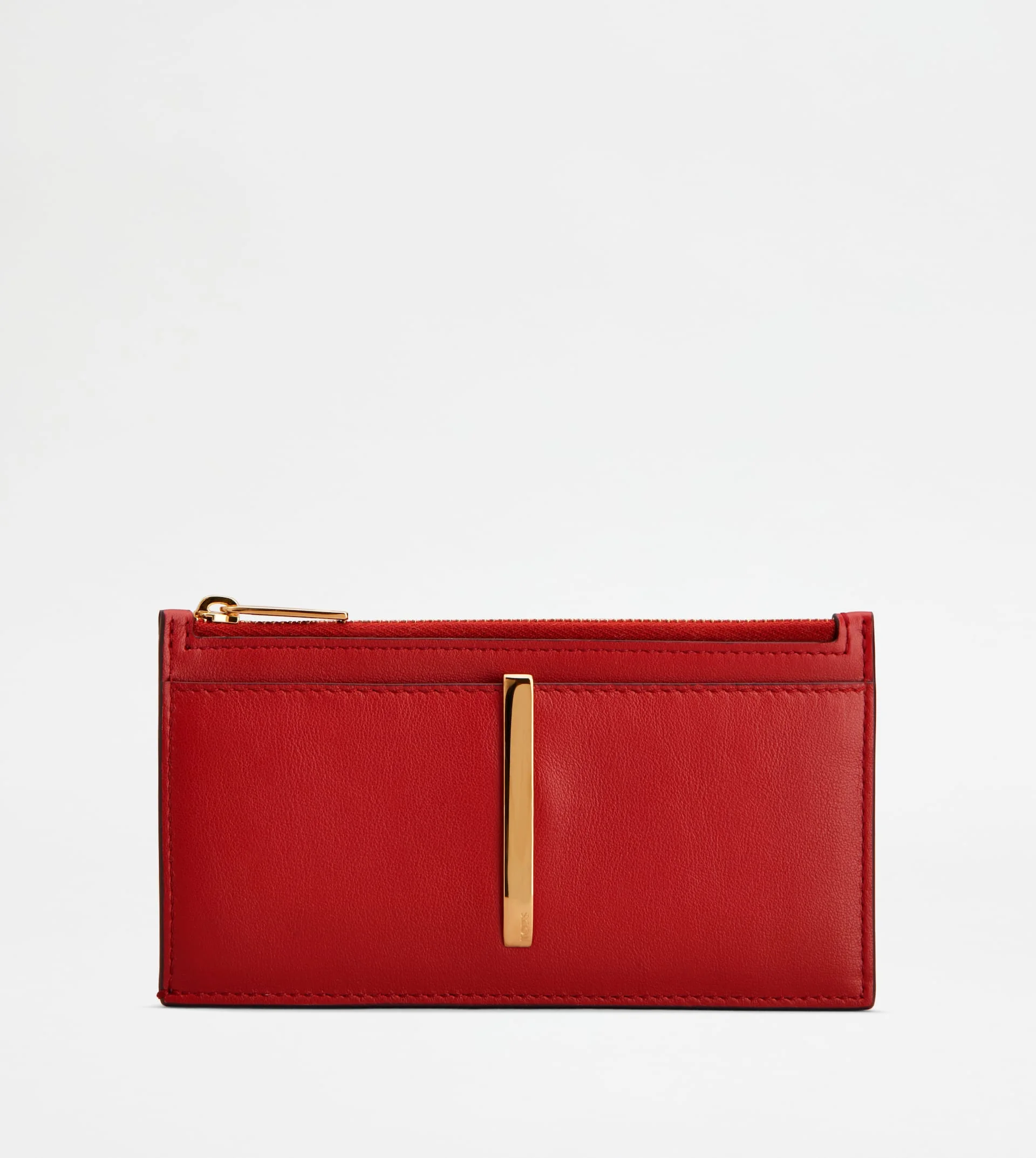 CARD HOLDER IN LEATHER - RED - 1