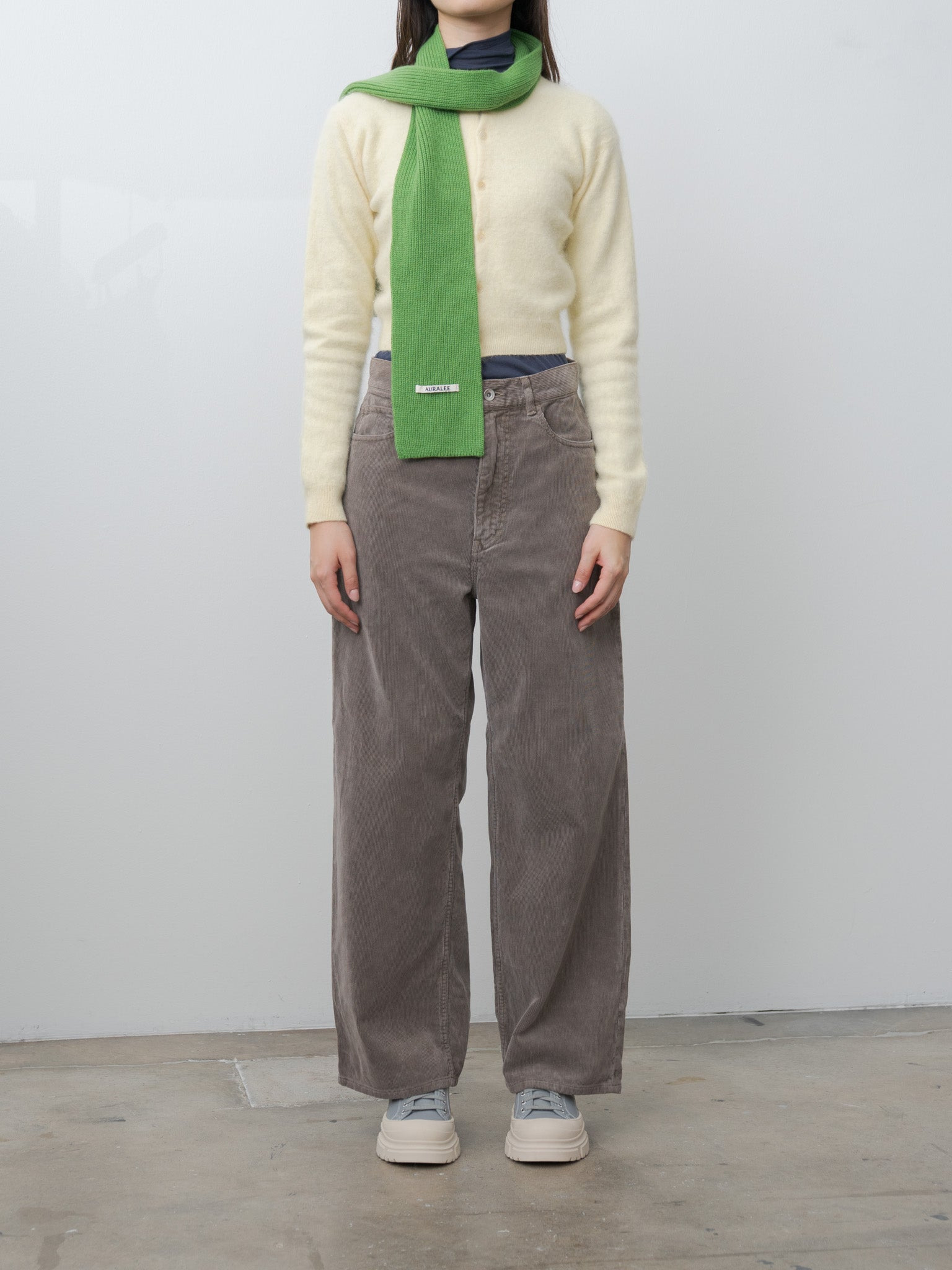 Light Cashmere Knit Stole - Green - 4