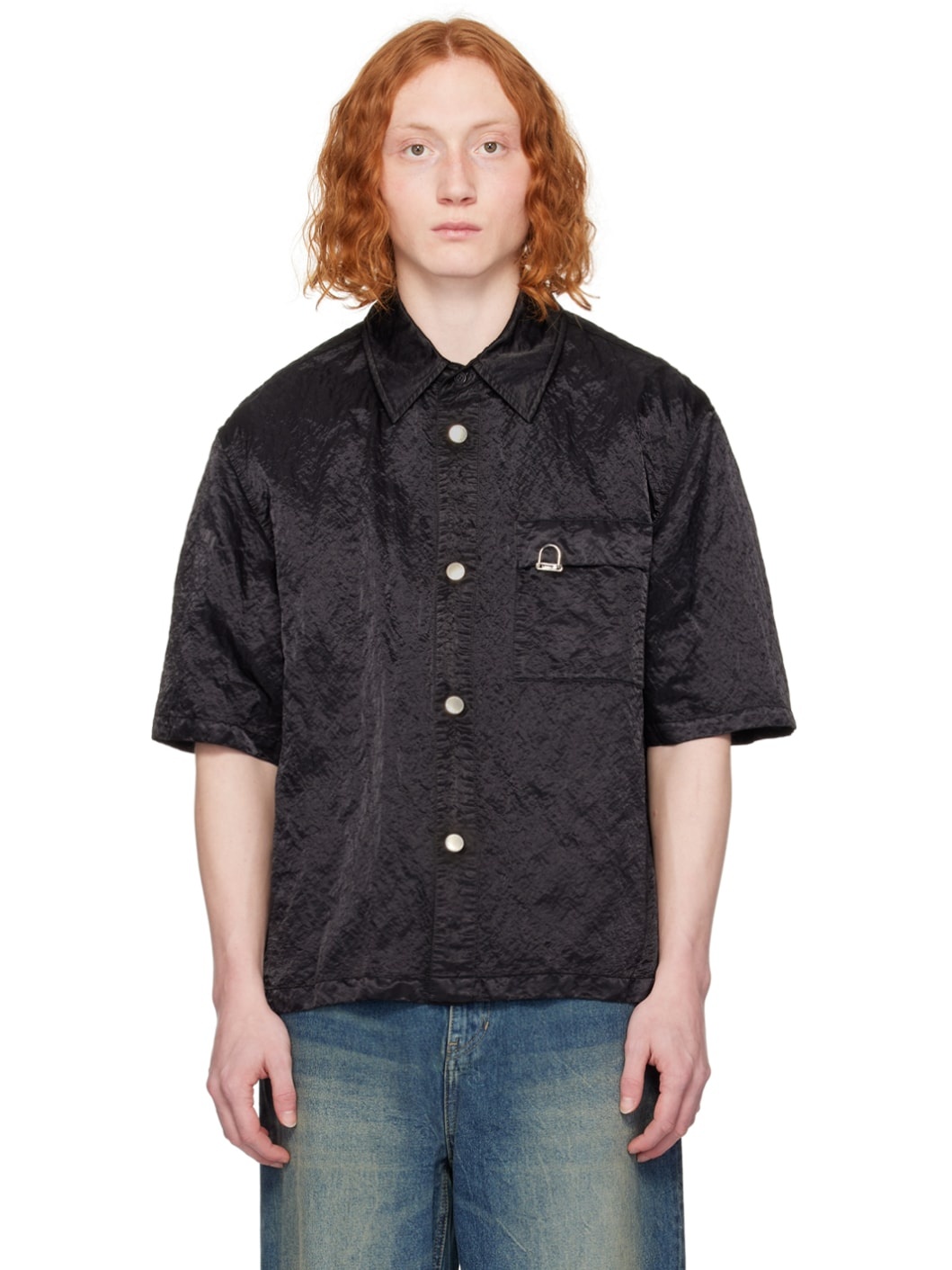 Black Garment-Dyed Shirt - 1