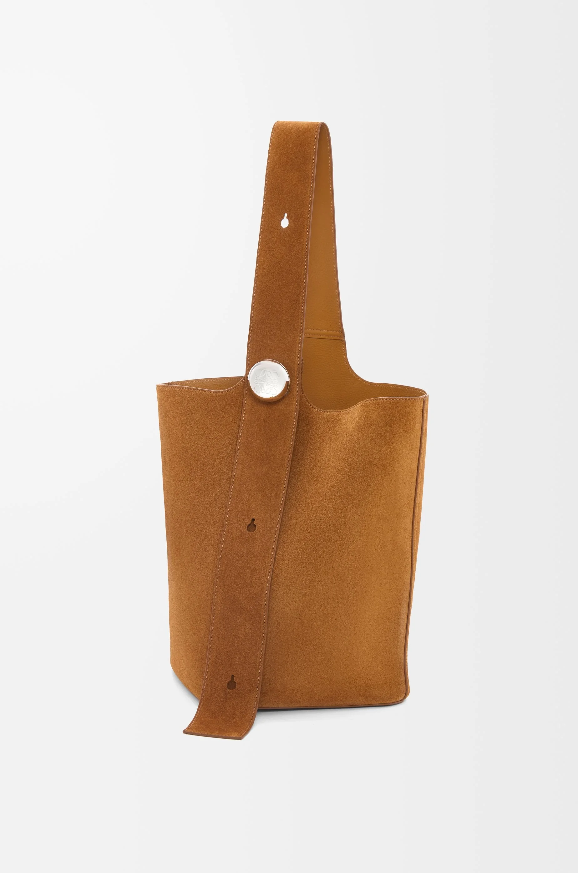 Large Pebble bucket bag in suede calfskin - 1