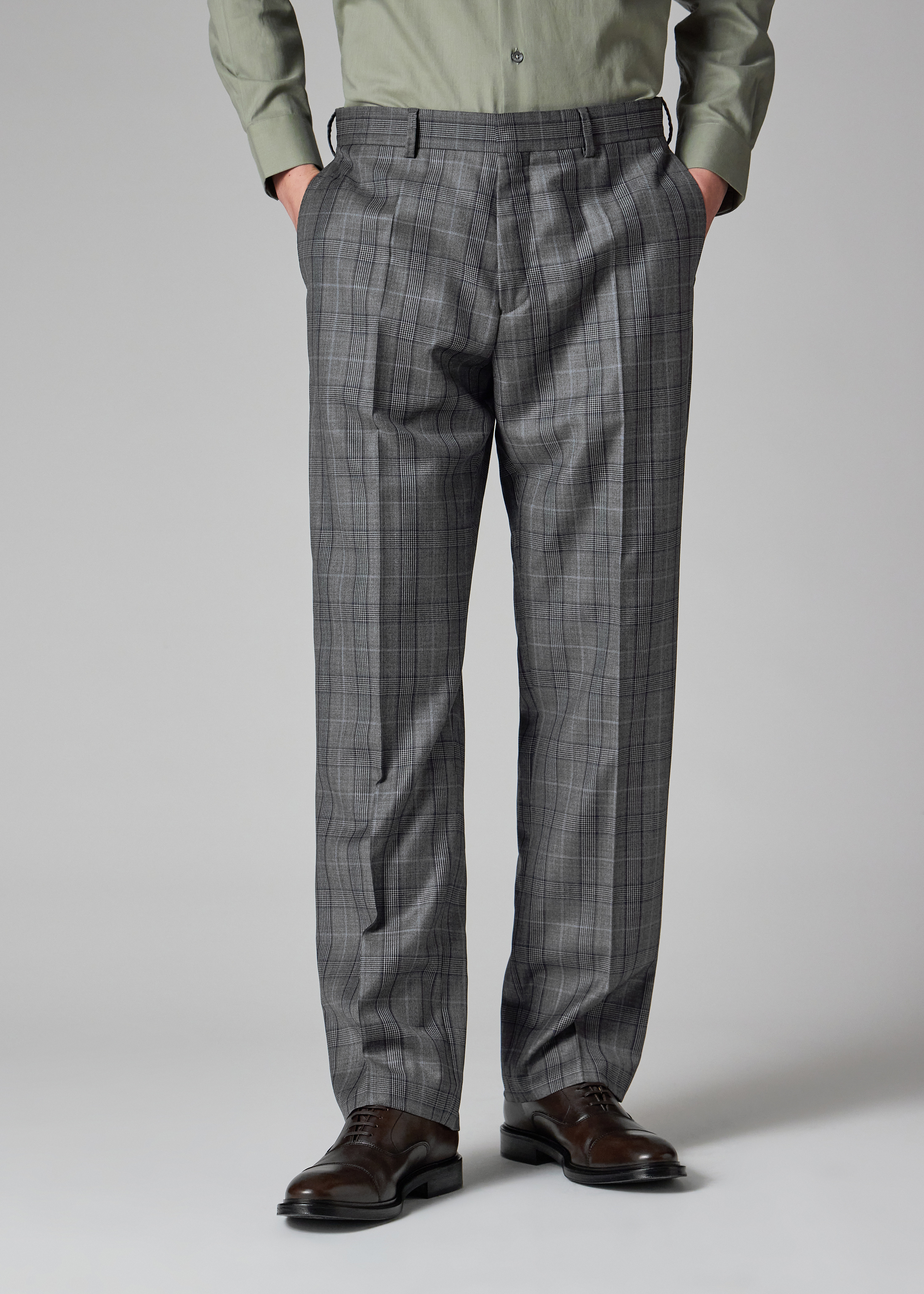Grey Wool Check Suit - 10