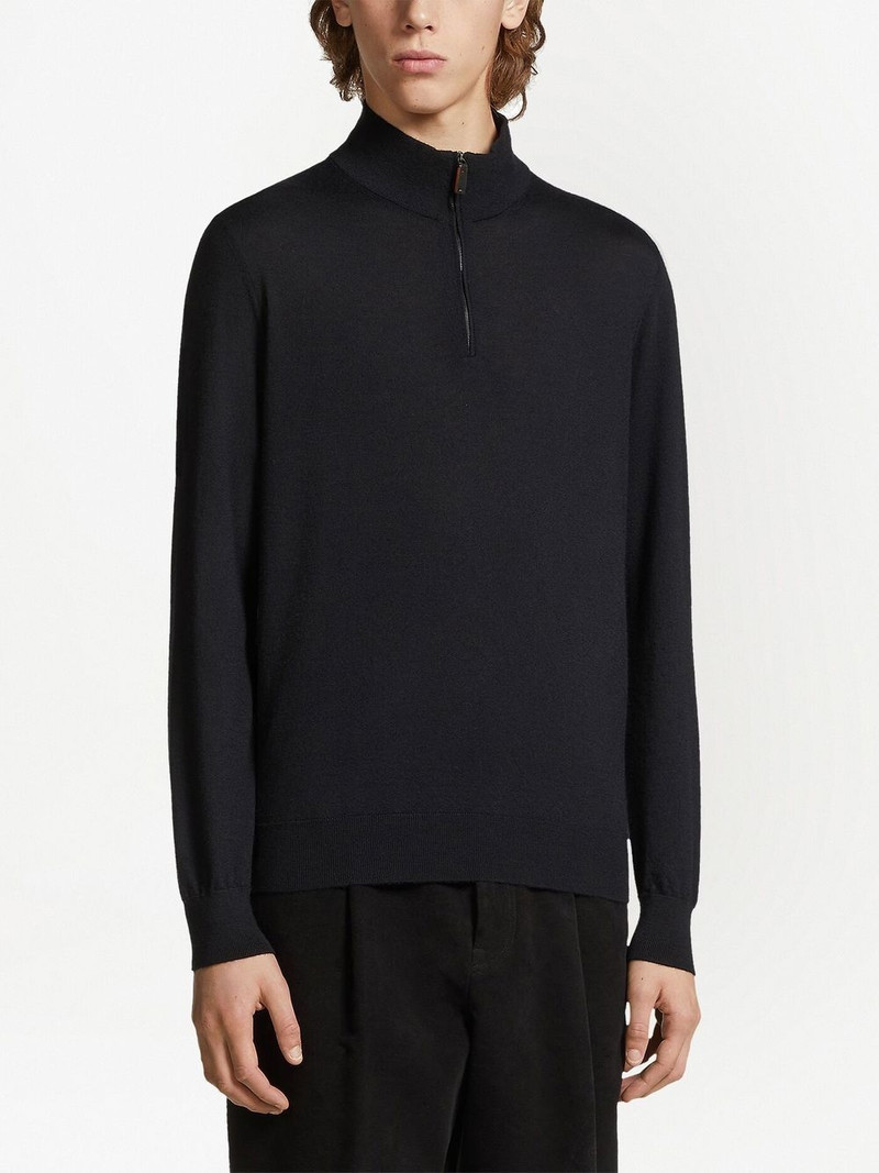 ZEGNA mock-neck half-zip jumper outlook
