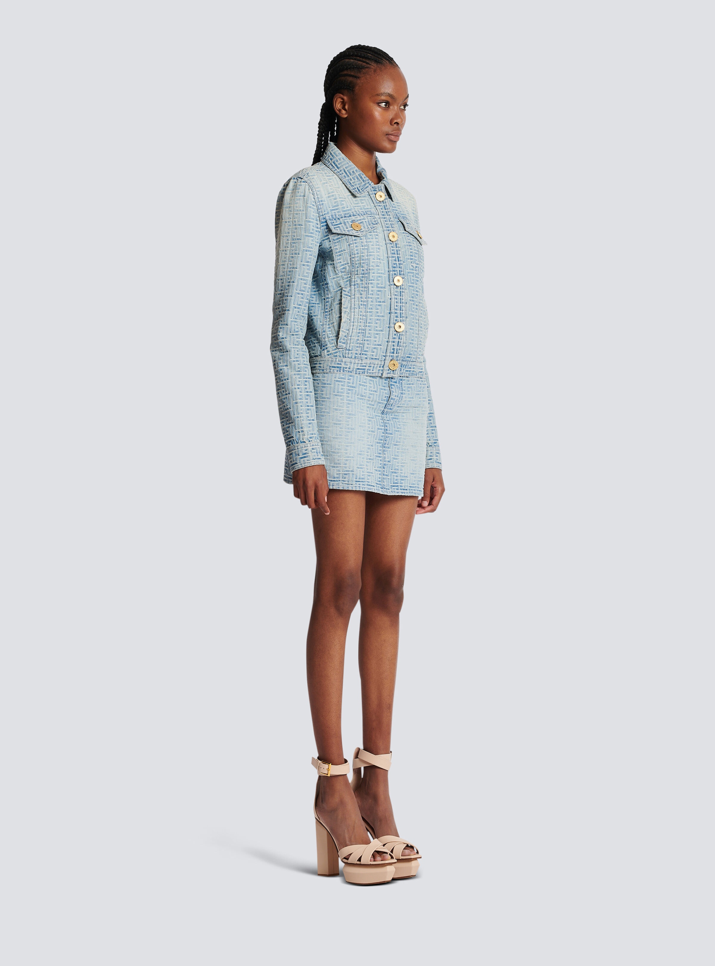 Monogrammed denim jacket - 3