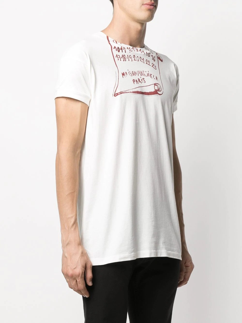 scroll-print crew-neck T-shirt - 3