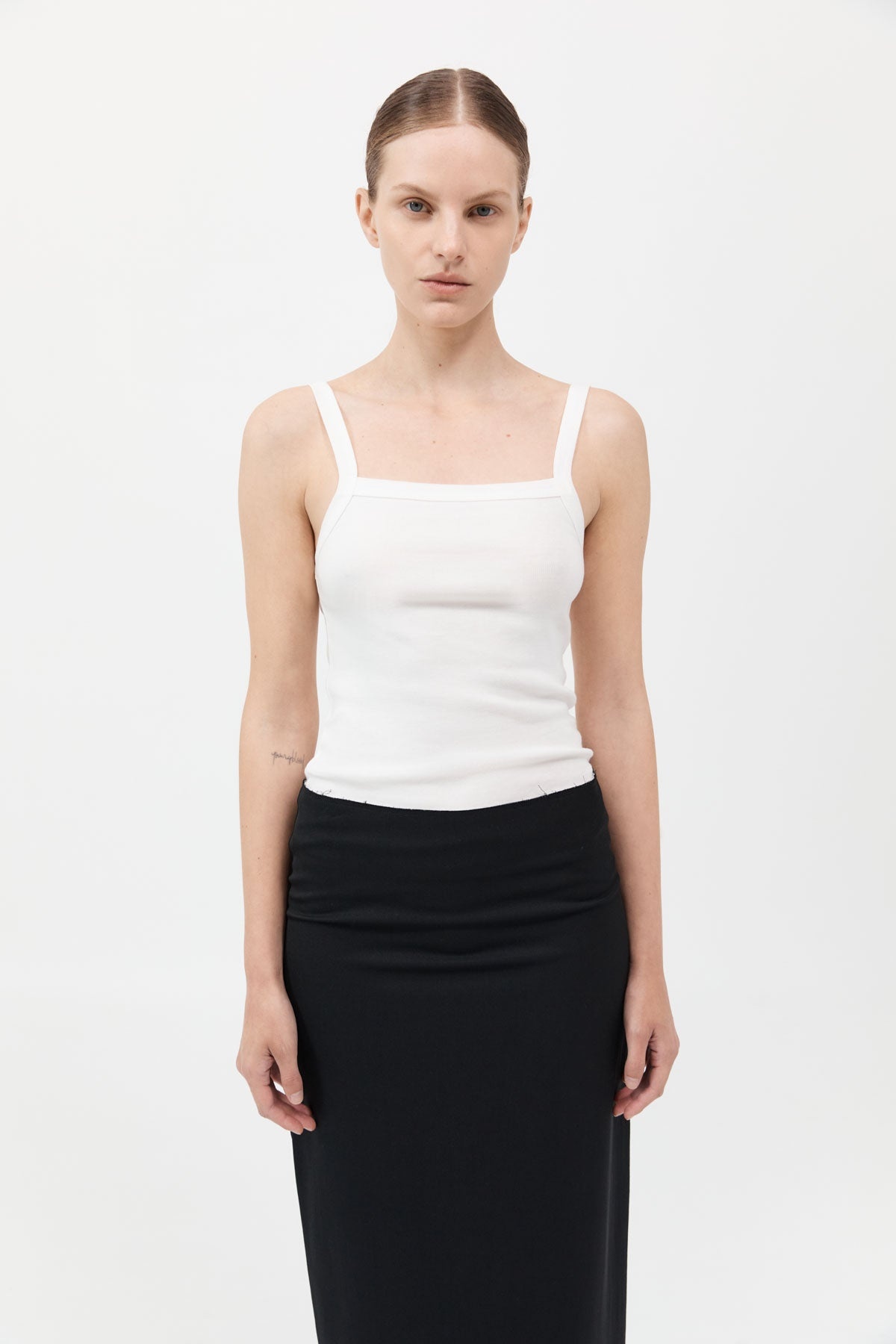 Organic Cotton Square Neck Tank - White - 2