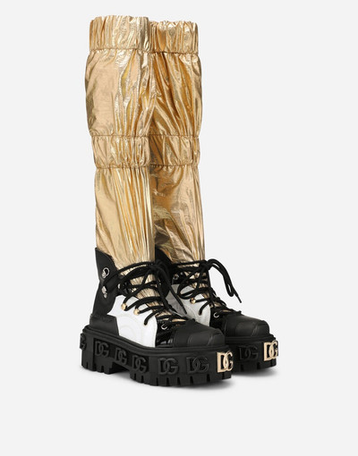 Dolce & Gabbana Rubberized calfskin boots with foiled fabric socks outlook