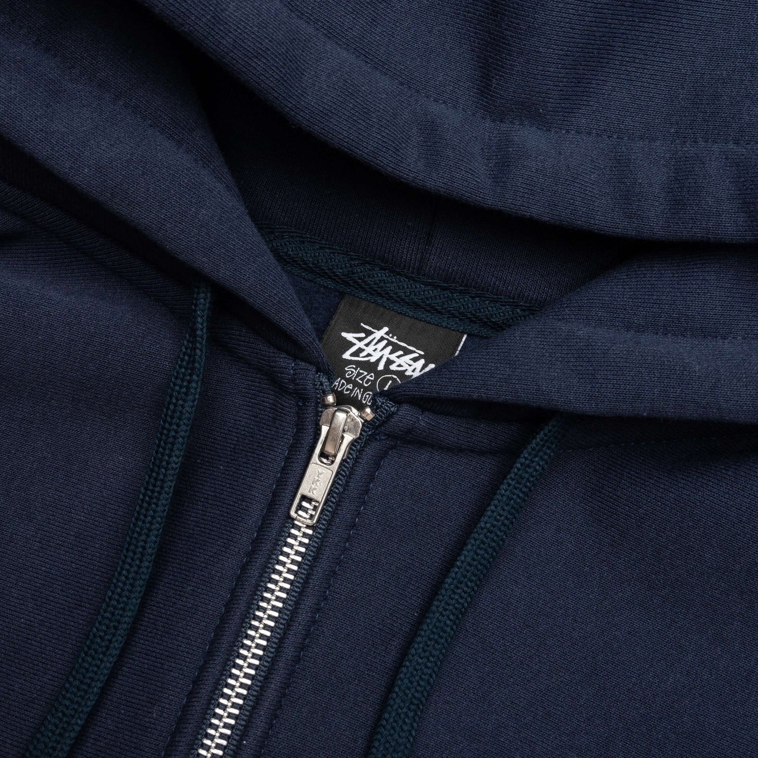 BASIC STUSSY ZIP HOODIE - NAVY - 3