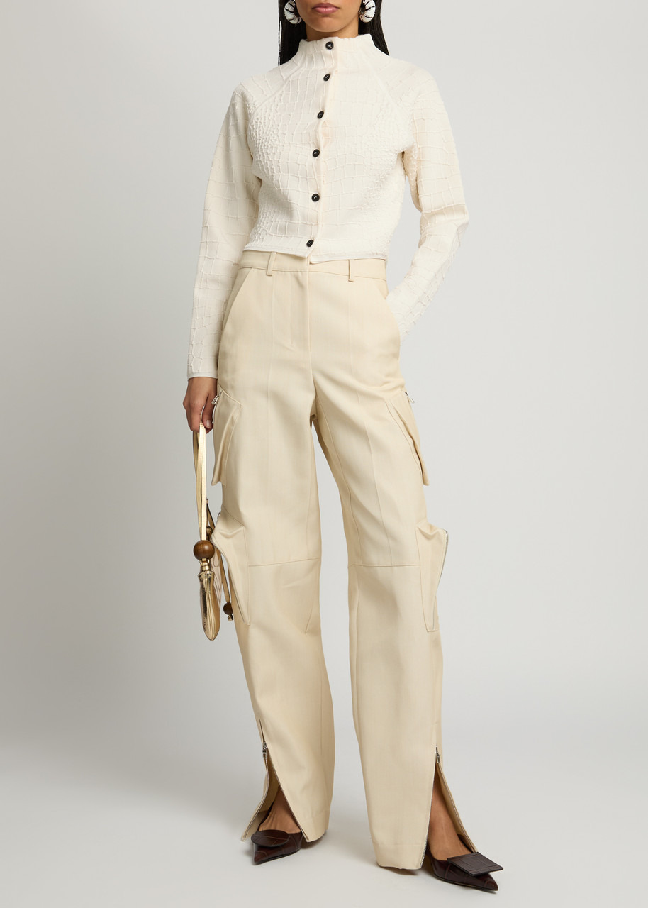 Jacquemus Le Cardigan Scala Crocodile-effect Knitted Cardigan - 4