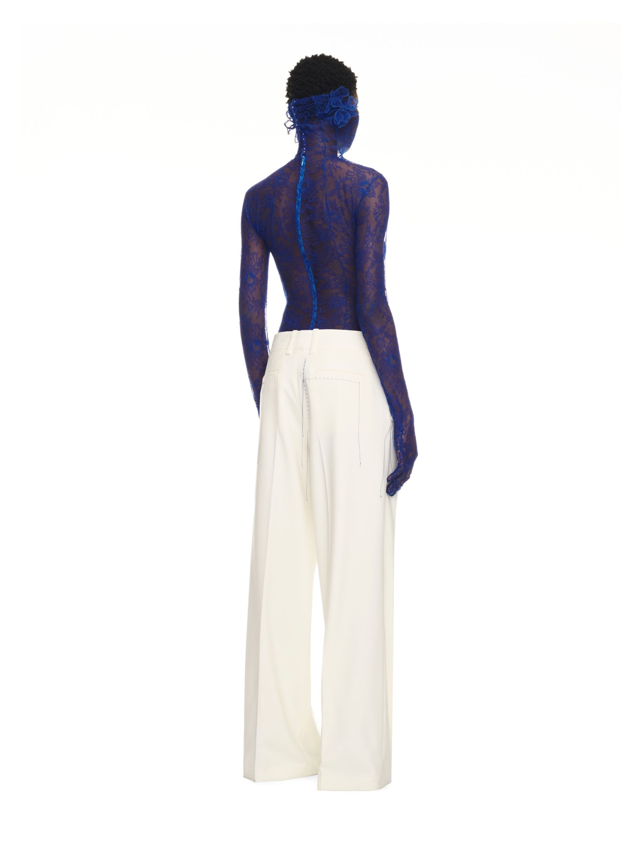 Wo Blend Stitching Over Pant White A Whi - 4