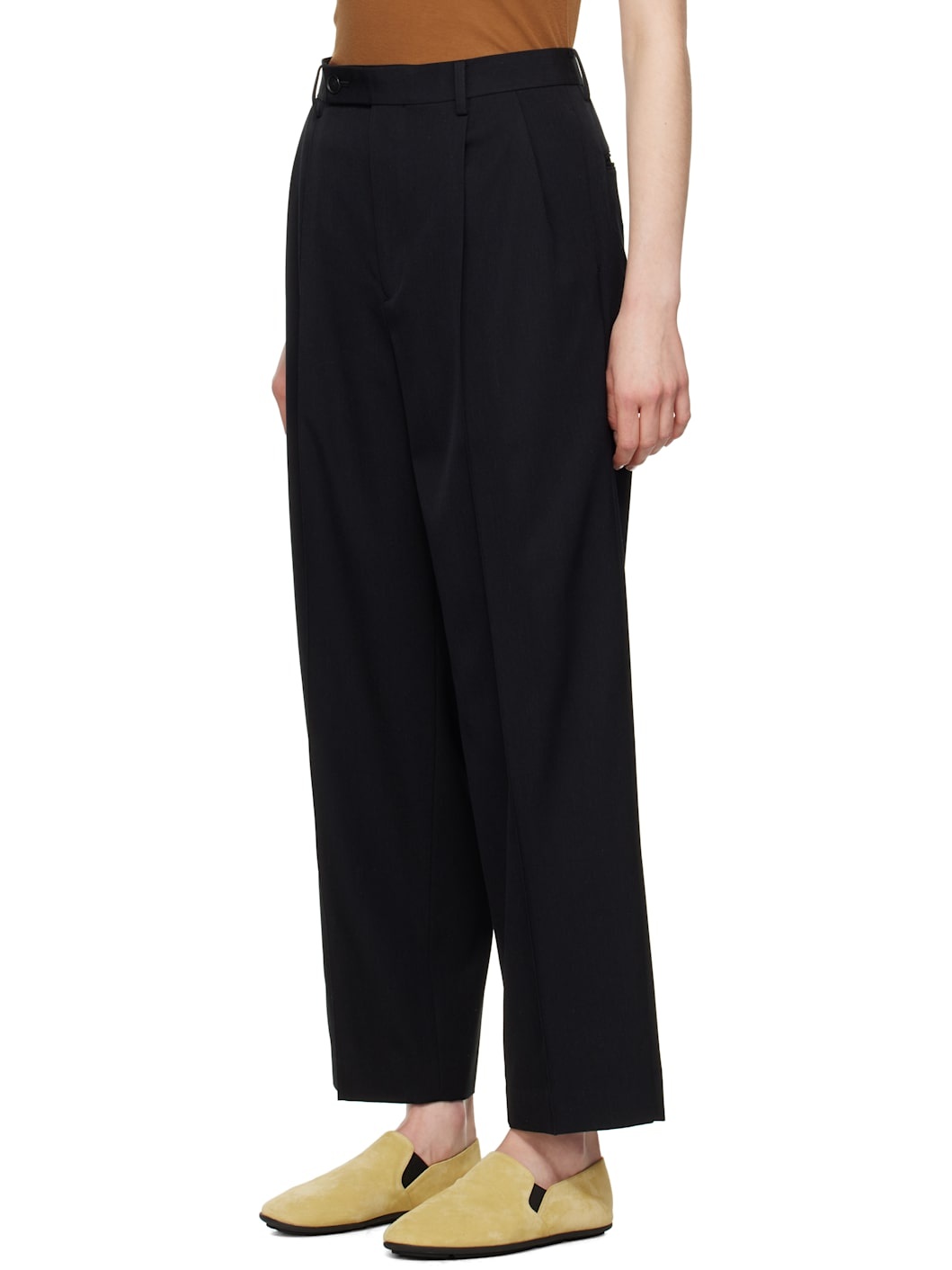 Black Light Wool Max Gabardine Trousers - 4