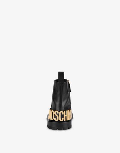 Moschino LETTERING LOGO CALFSKIN ANKLE BOOTS outlook