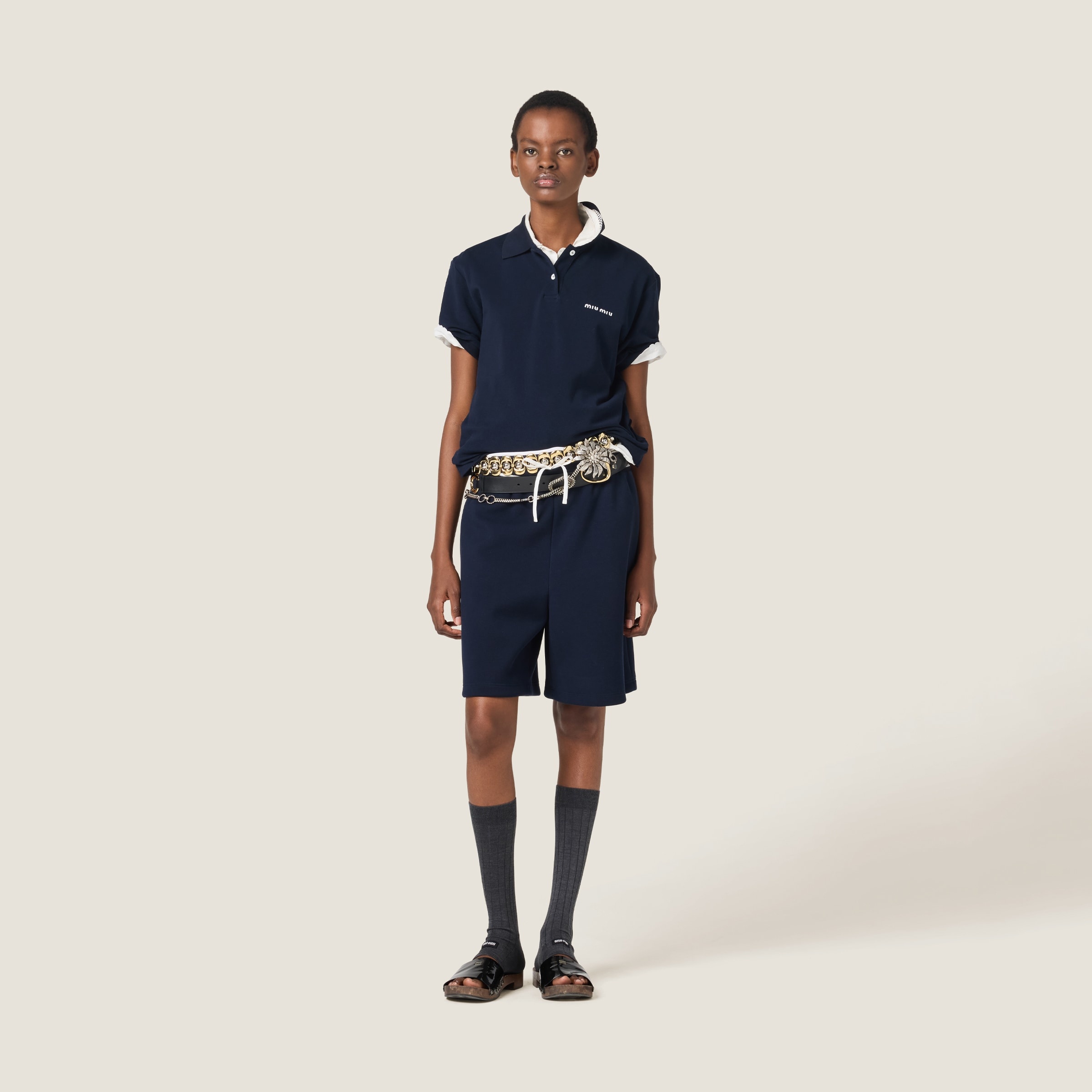 Bonded piqué and technical jersey Bermudas - 2
