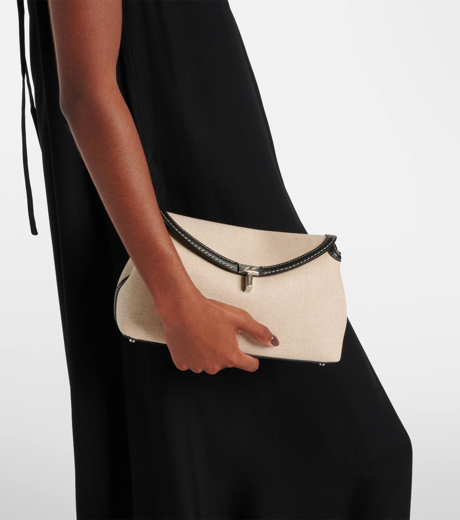 T-Lock leather-trimmed canvas shoulder bag - 2