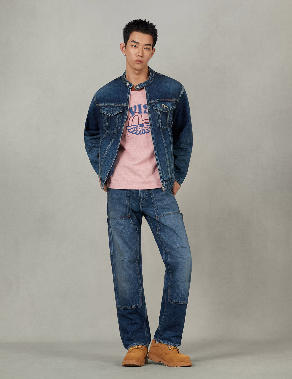 Seagull Embroidery Regular Fit Denim Rider Jacket - 12