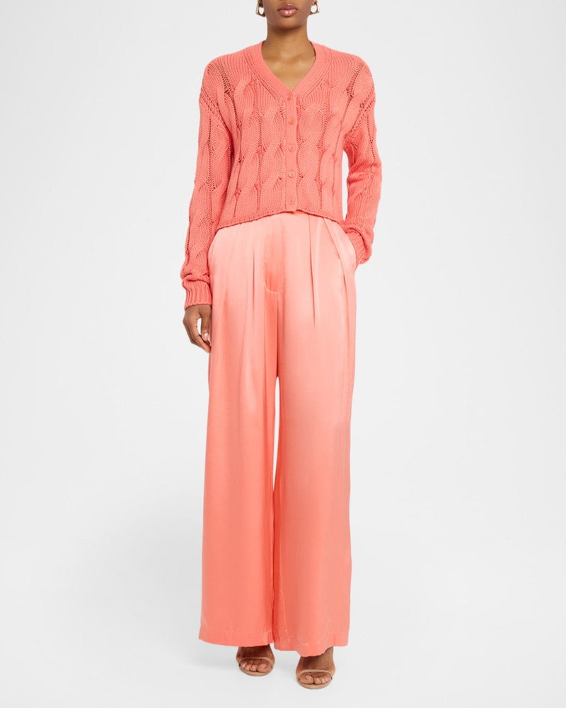 SABLYN Jolie Cropped Cable-Knit Cashmere Cardigan outlook