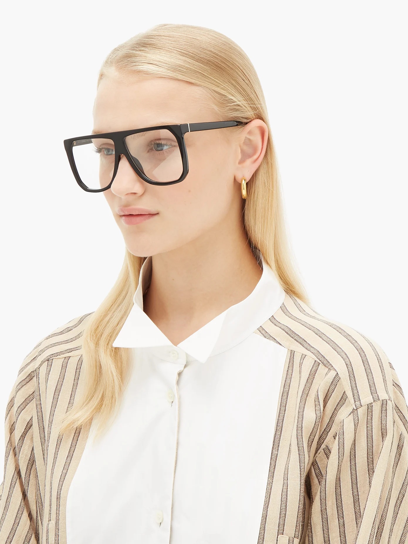 Logo oversized square acetate glasses - 2