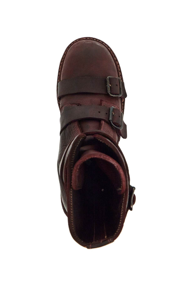DARK RED HORSE LEATHER BOOTS WITH ADJUSTABLE STRAPS 3