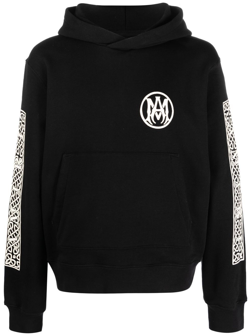 logo-embroidered cotton hoodie - 1
