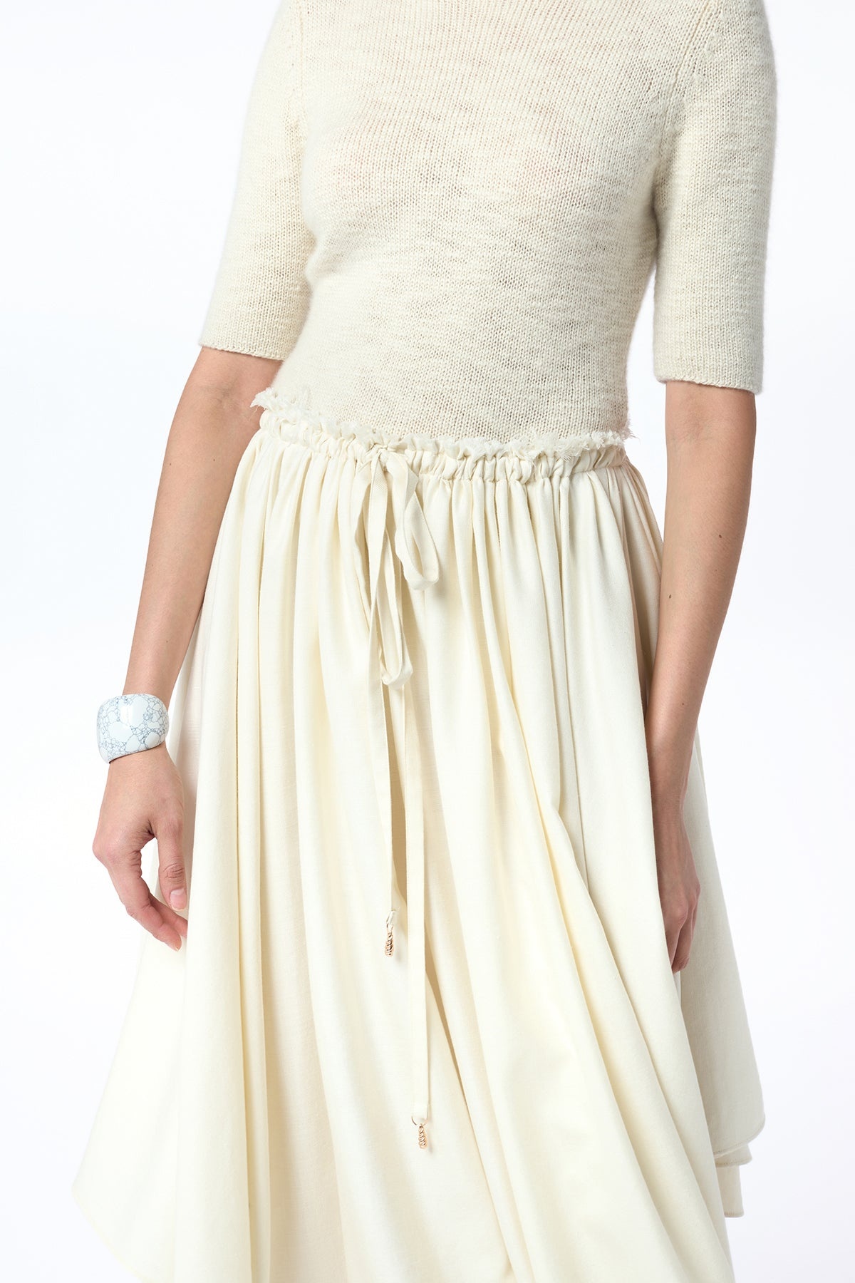 Embla Knit T-Shirt in Ivory Cashmere - 4