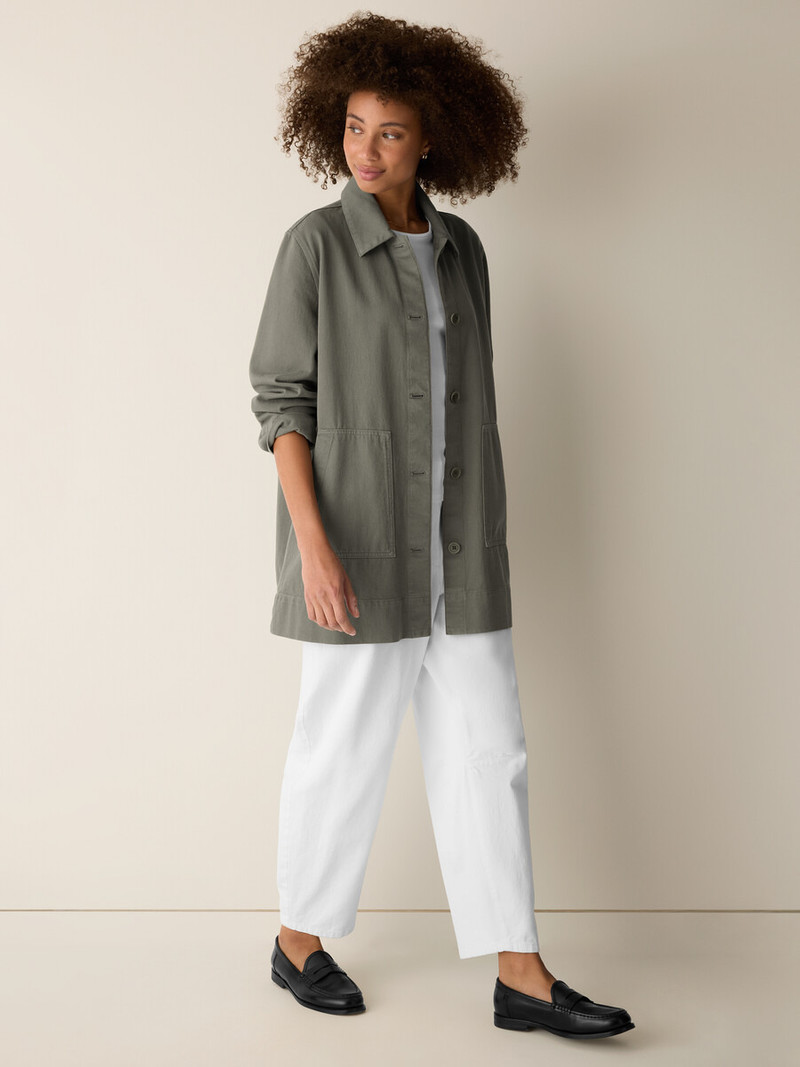 Garment-Dyed Utility Cotton Classic Collar Long Jacket 3