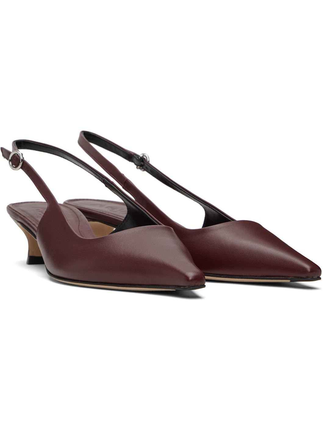 Burgundy Catrina Heels - 4