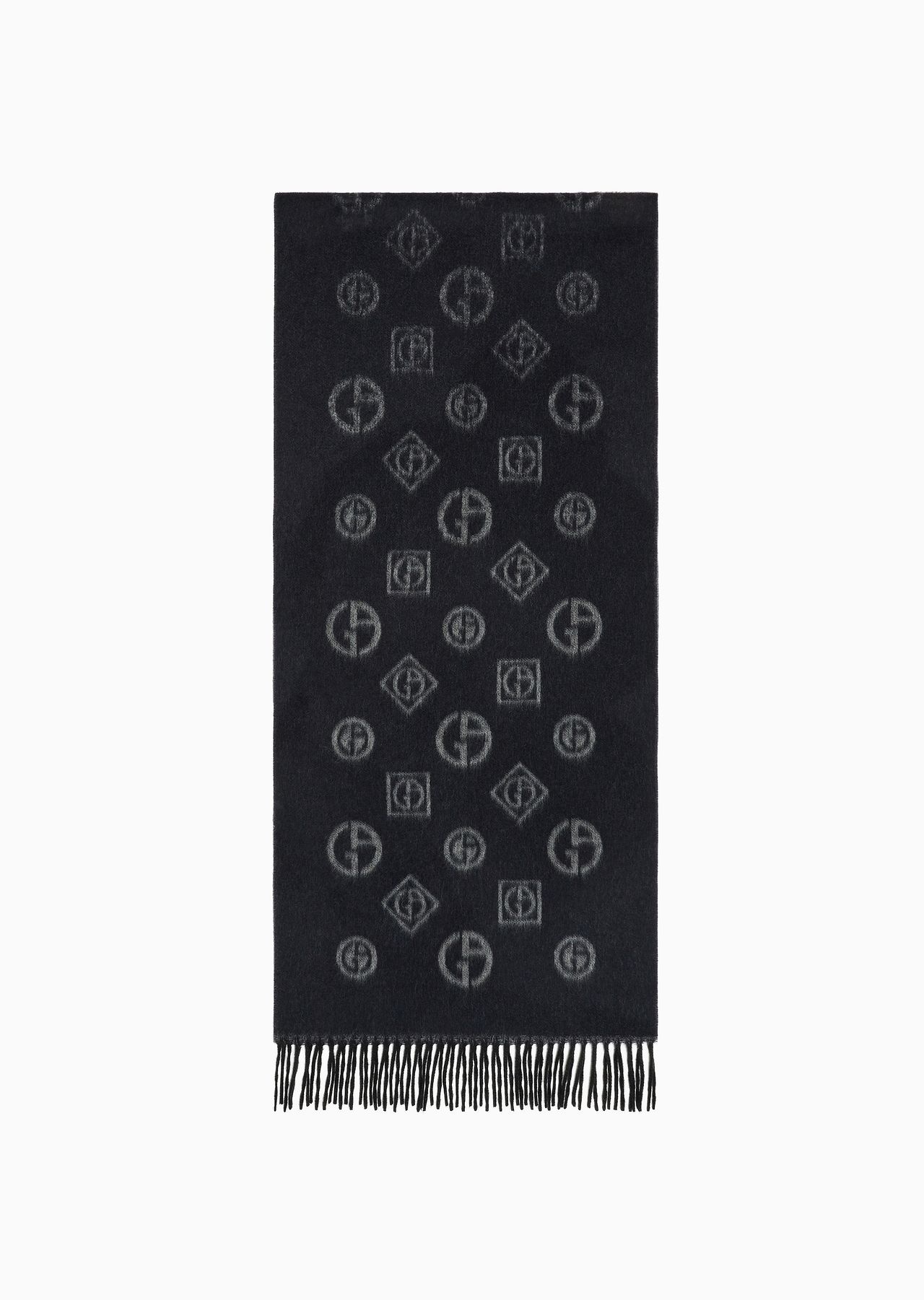 Monogram jacquard cashmere scarf - 1