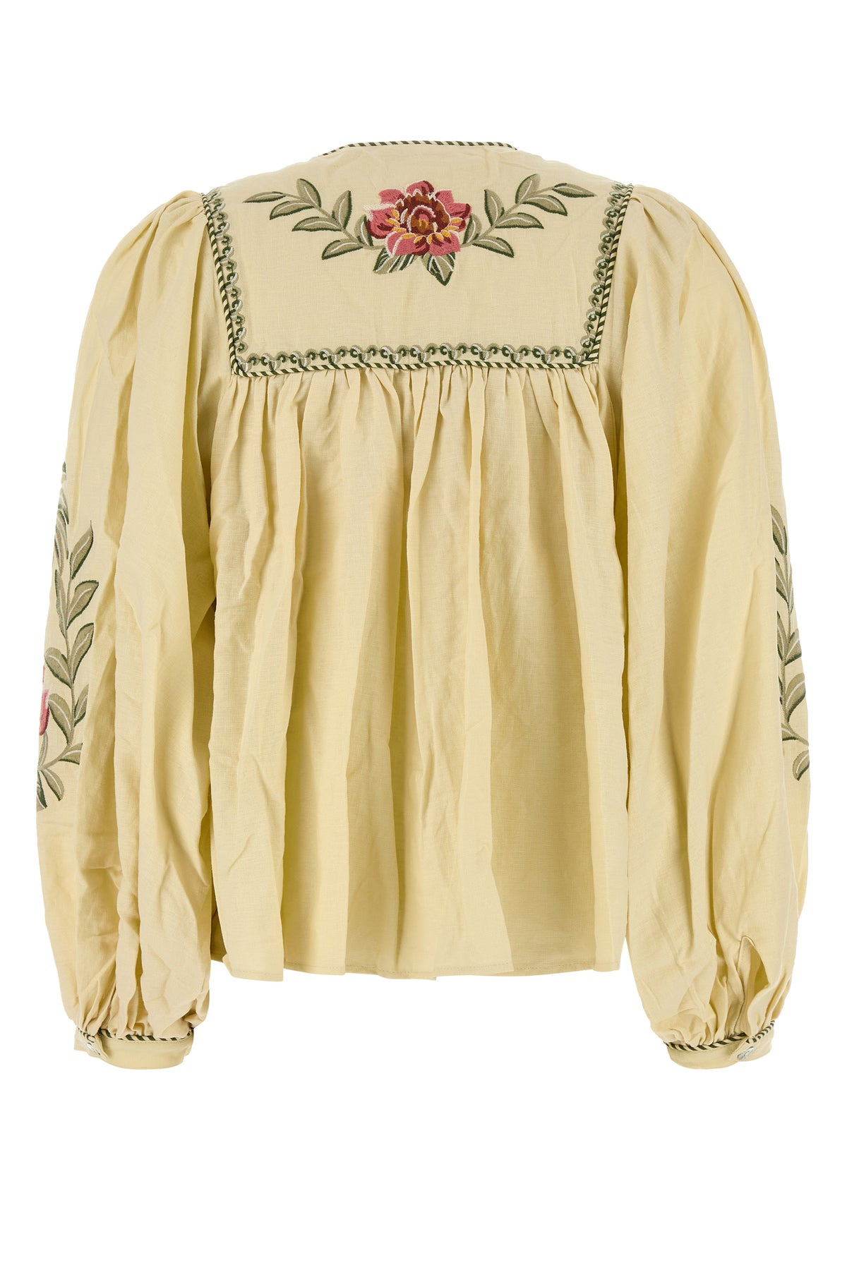 Cream linen blend blouse - 2