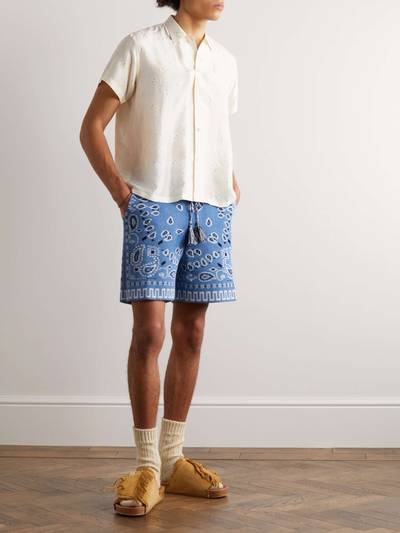 Alanui Straight-Leg Jacquard-Knit Cotton-Blend Drawstring Shorts outlook
