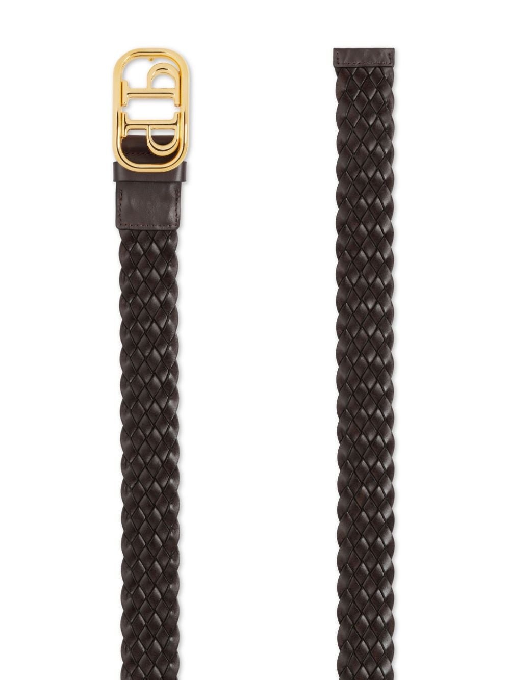 logo buckle leather belt - 2
