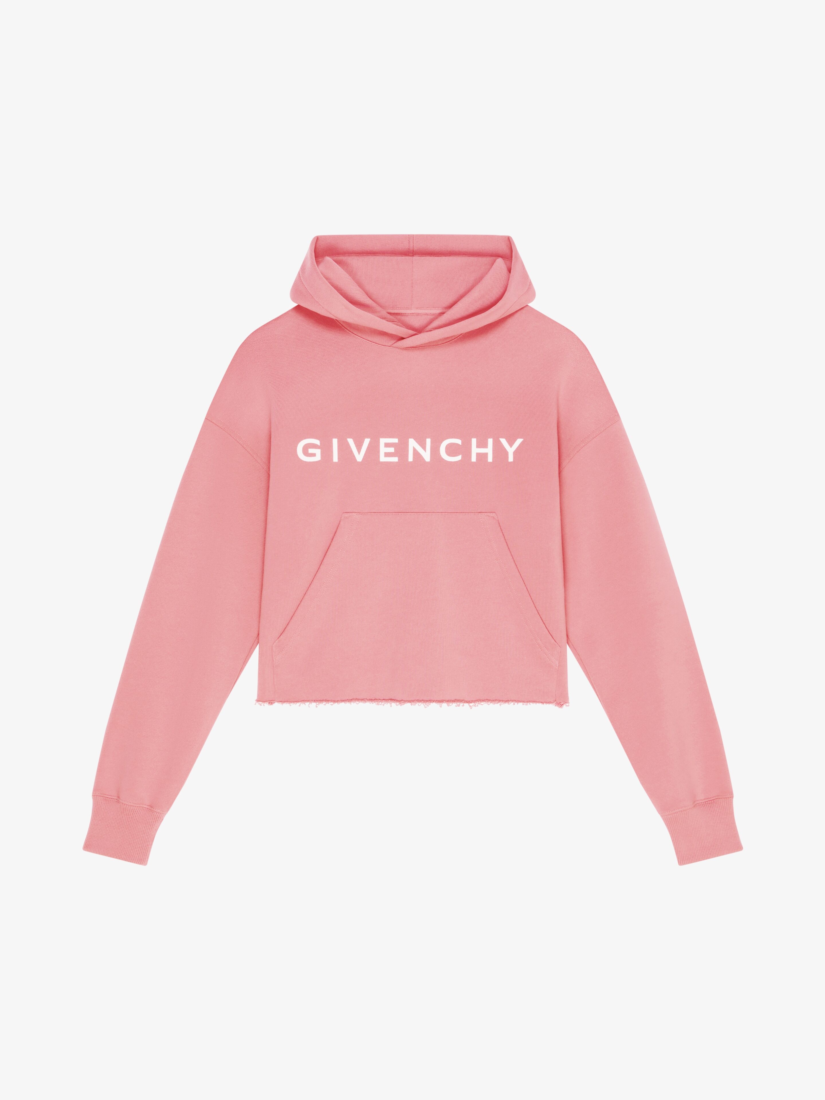 GIVENCHY ARCHETYPE CROPPED HOODIE IN FLEECE - 1