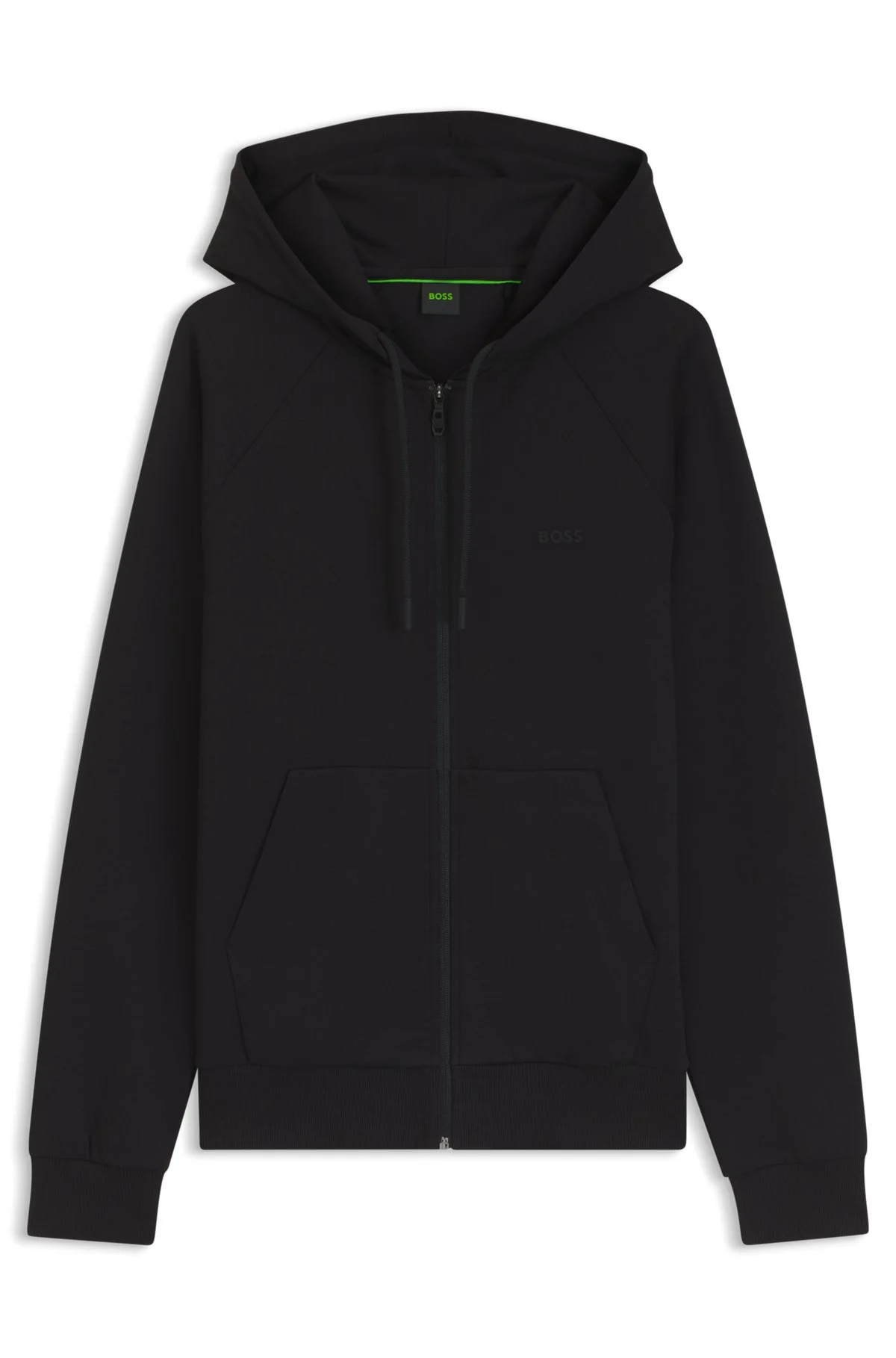 STRETCH-COTTON ZIP-UP HOODIE WITH PUFF LOGO - 1