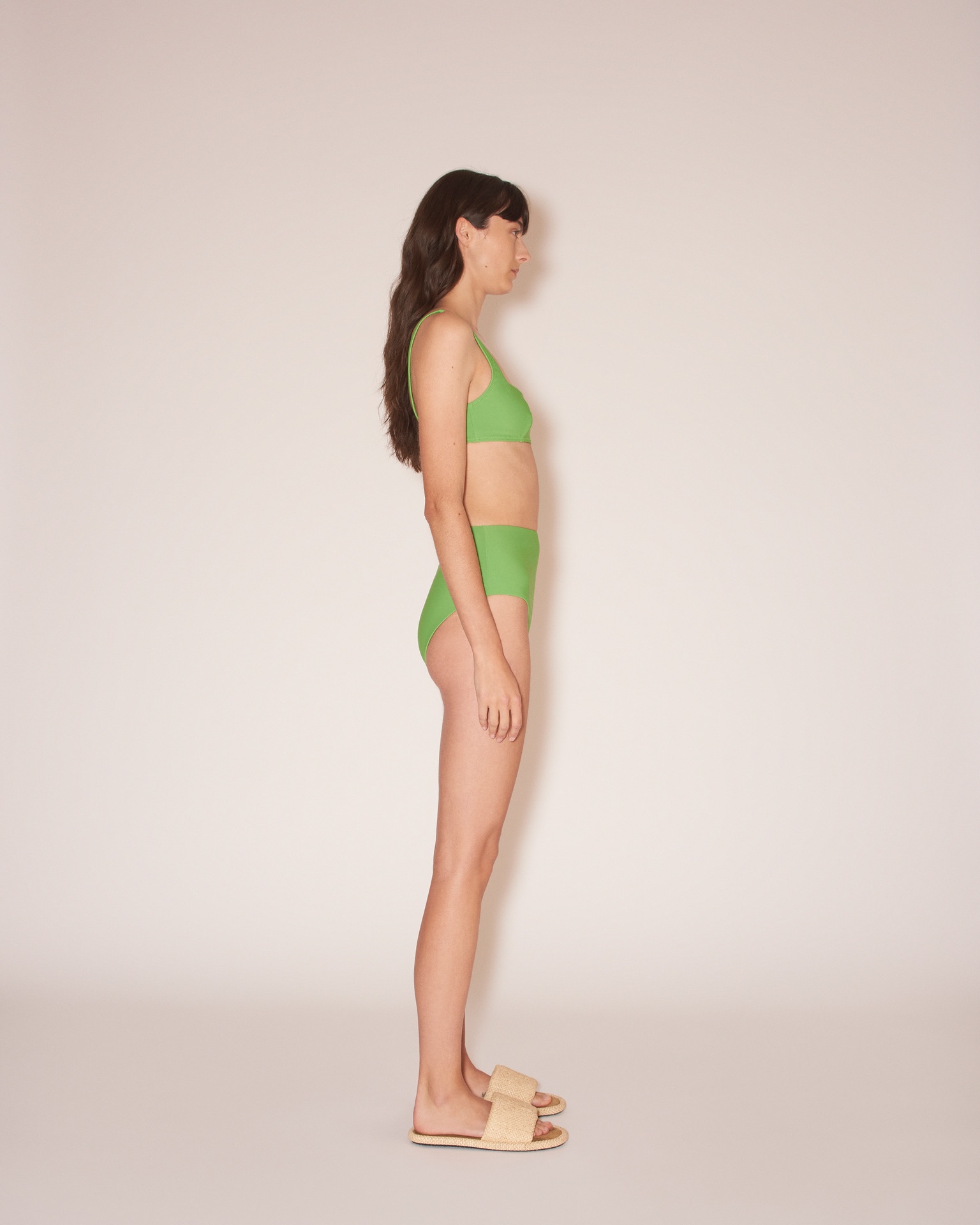 BENTE - Matte stretch high-cut briefs - Green - 4