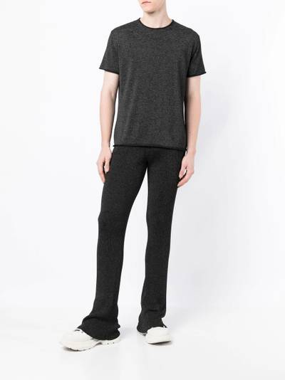 Dion Lee marl-knit ribbed flared trousers outlook
